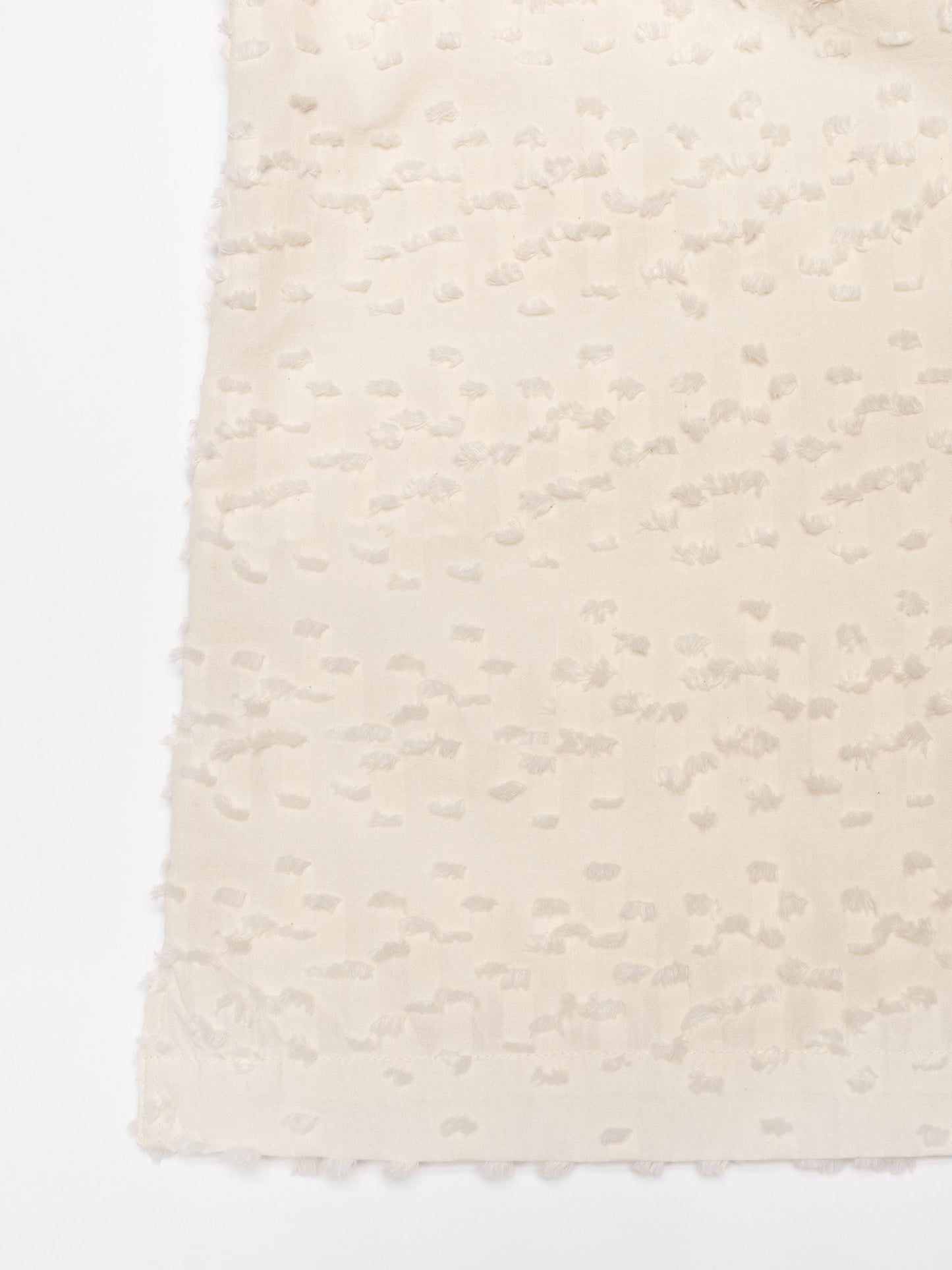 Blouse à noeuds texturée en coton bio | écru "moa tie fringe shirt offwhite"