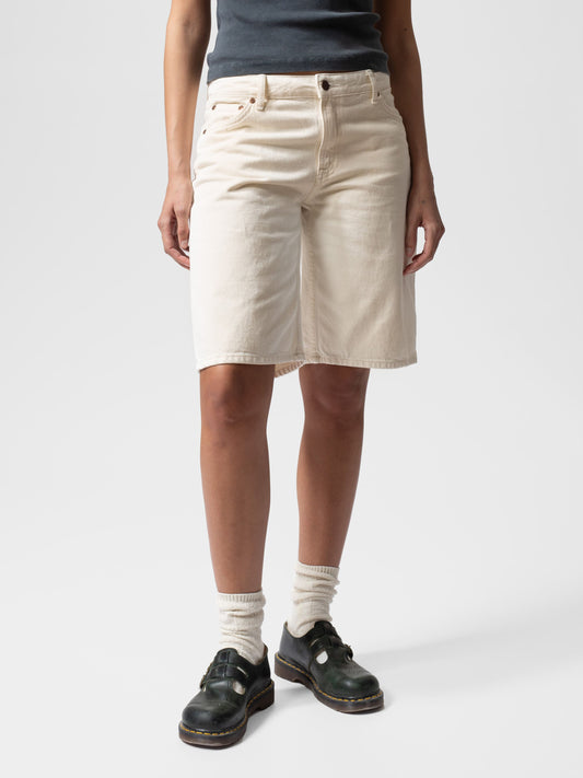 Short bermuda en coton biologique | beige "Meja denim shorts ivory"