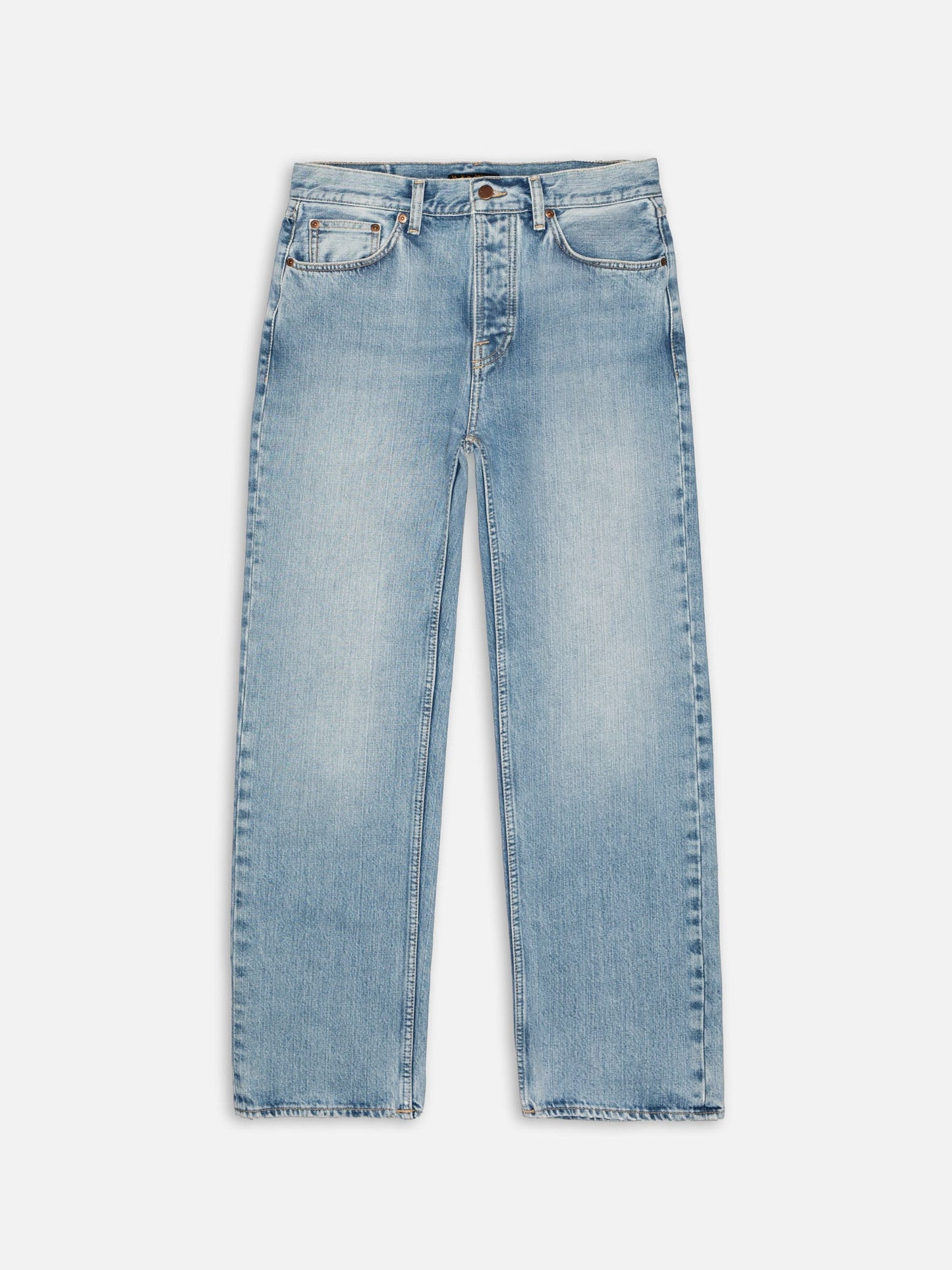 Jean droit en coton biologique | bleu "Tuff tony streaky vintage - mid blue wash"