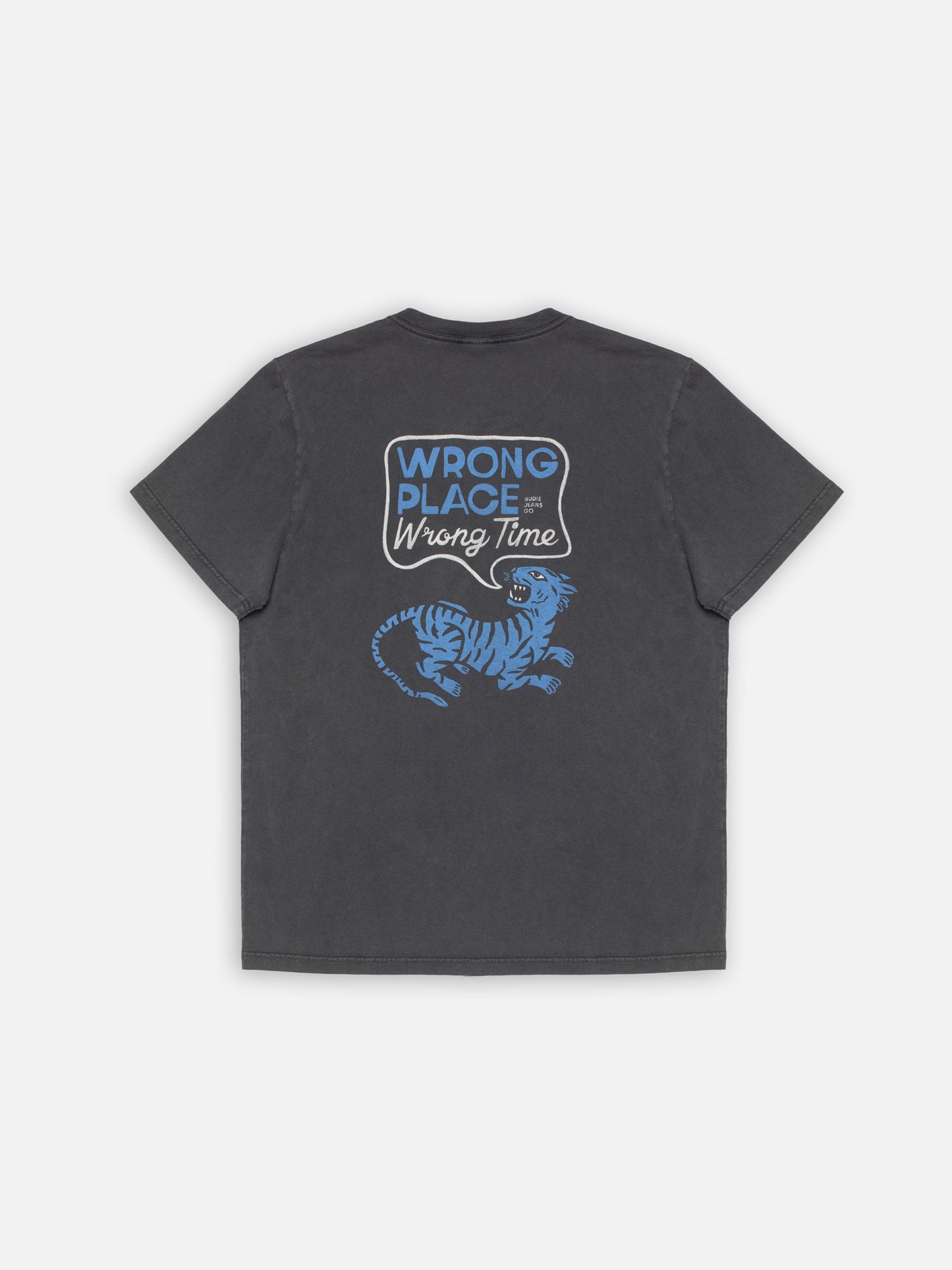 T-shirt imprimé en coton biologique | antracite "roy wrong place t-shirt"
