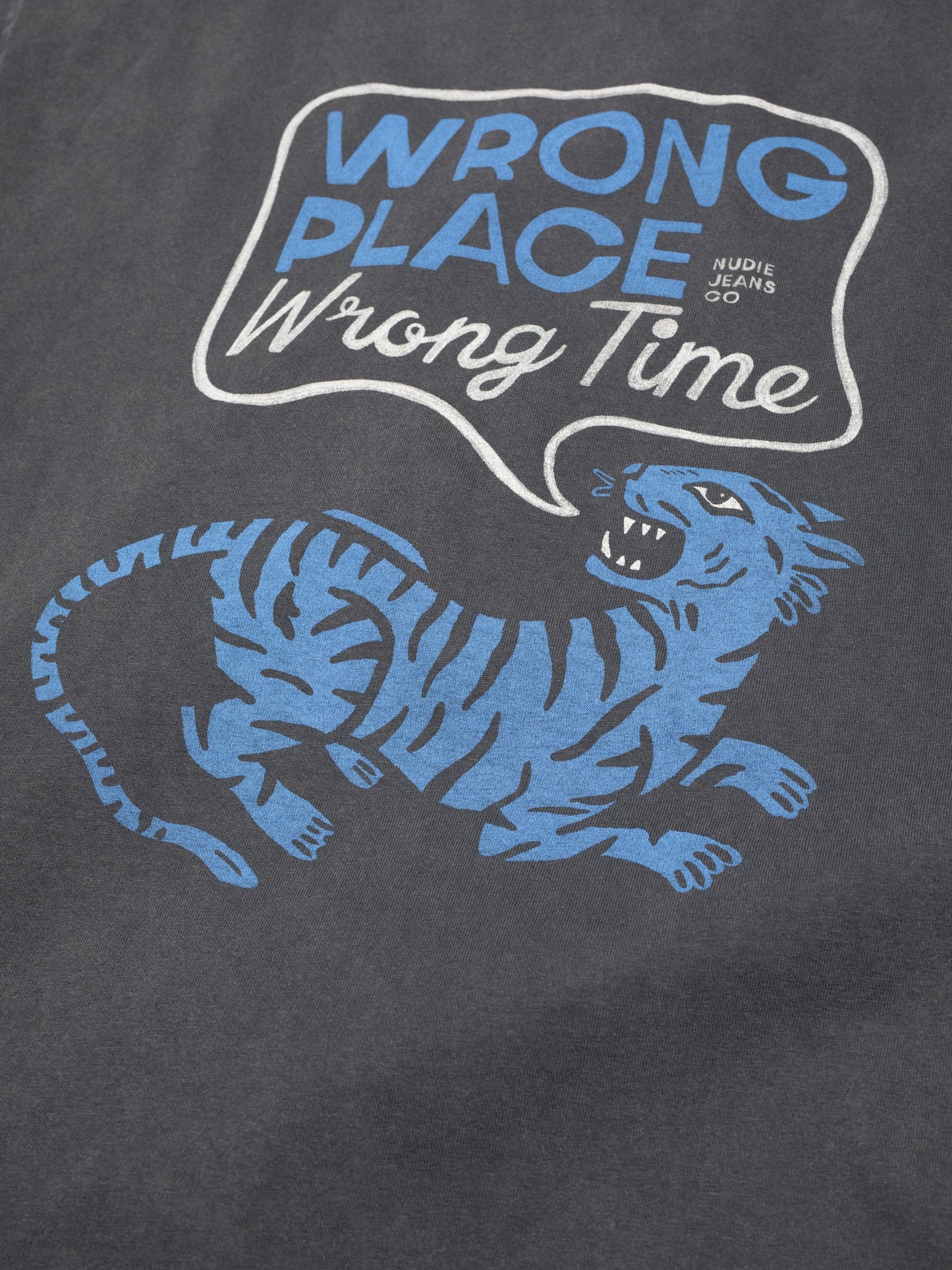 T-shirt imprimé en coton biologique | antracite "roy wrong place t-shirt"