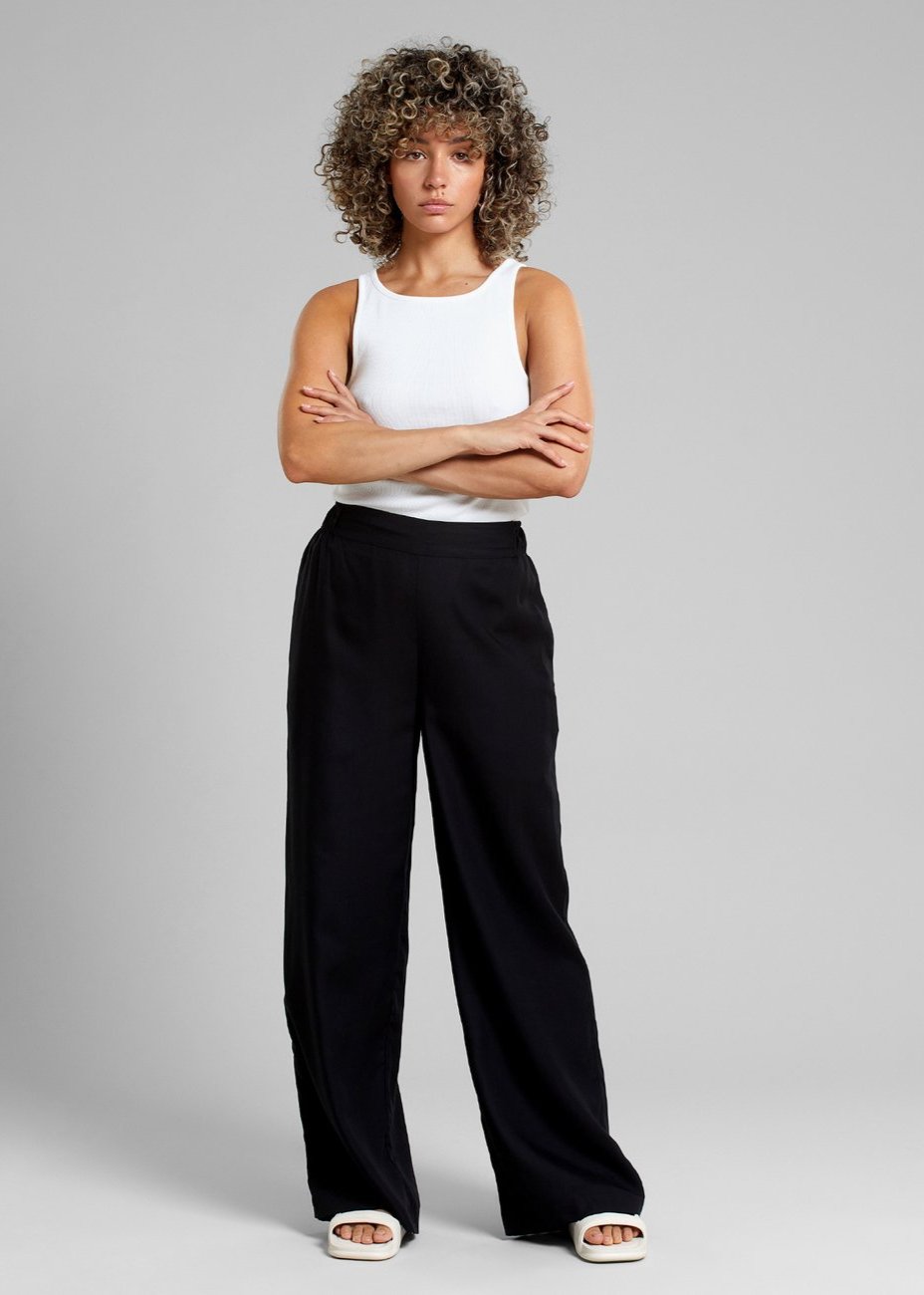 Pantalon large en tencel | Noir "pants ale black"