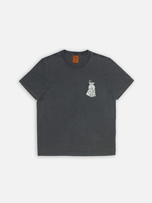 T-shirt imprimé en coton biologique | gris "Roy nope t-shirt - antracite"