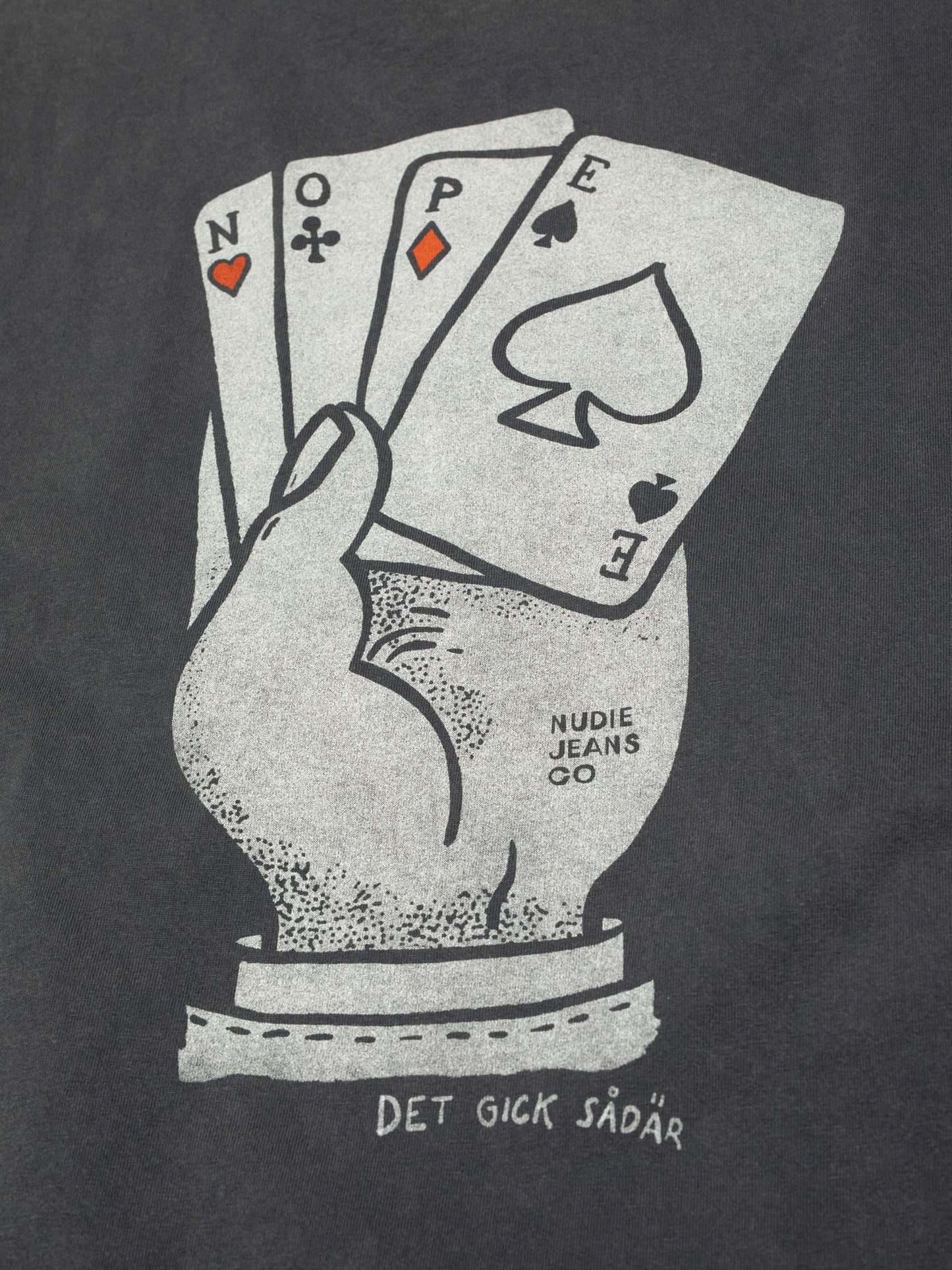 T-shirt imprimé en coton biologique | gris "Roy nope t-shirt - antracite"