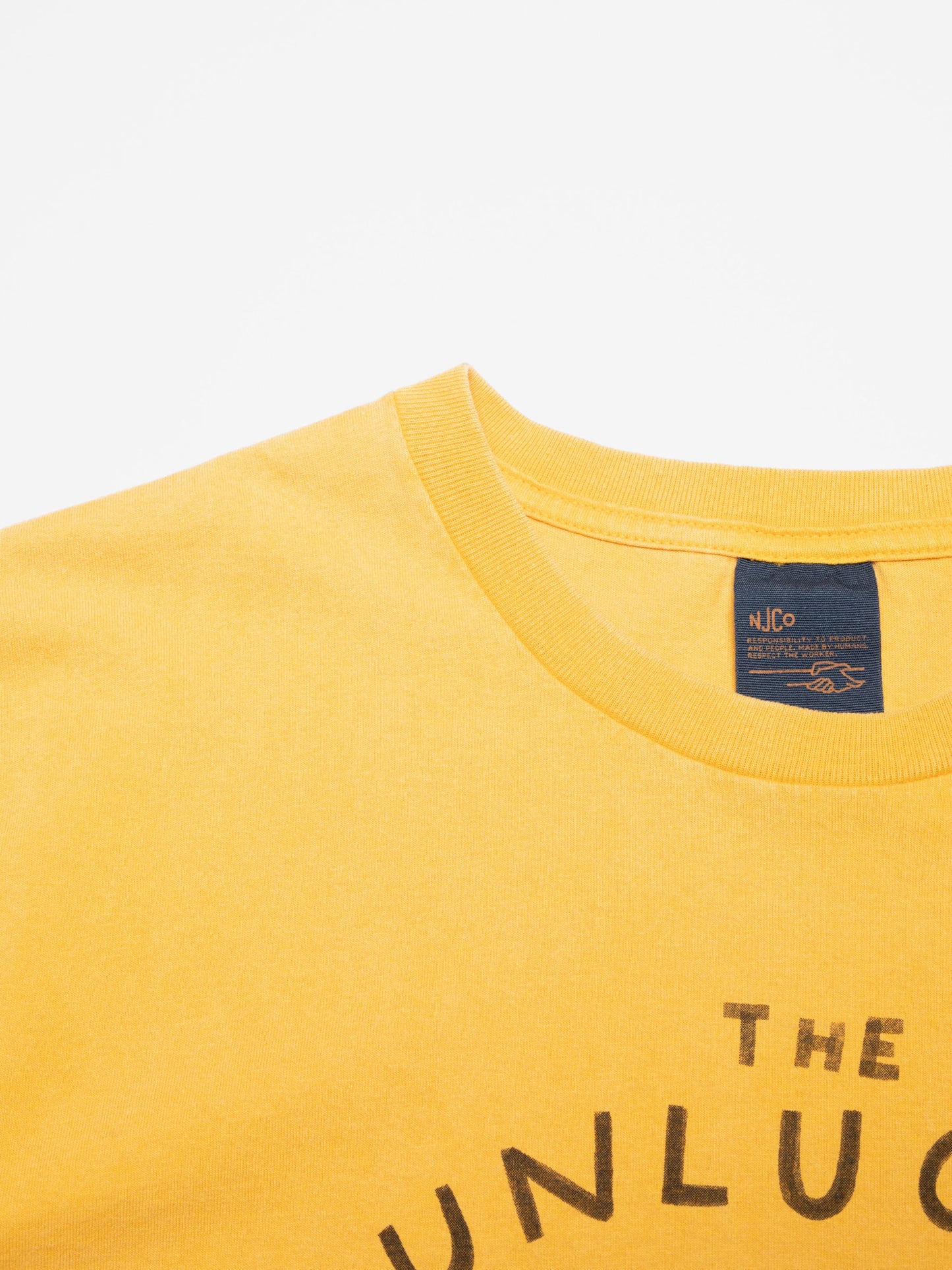 T-shirt imprimé en coton biologique | jaune "Roy unlucky t-shirt - yellow"