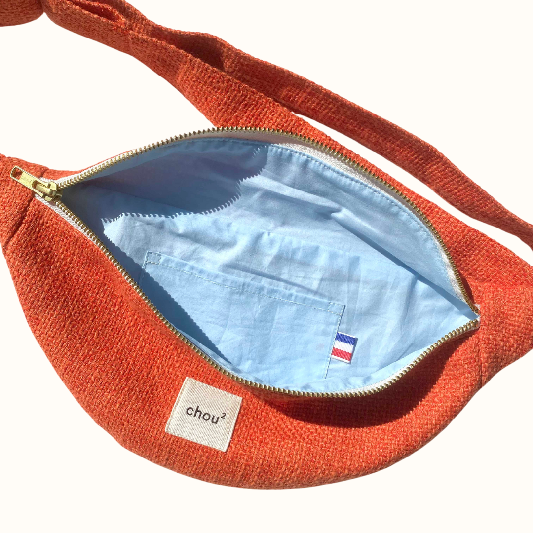 Banane made in France en matière upcyclée | orange "tweed orange"