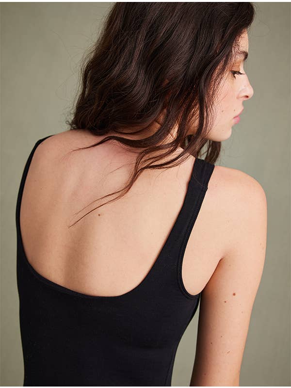 Body en coton bio | Noir "emma noir ebène"