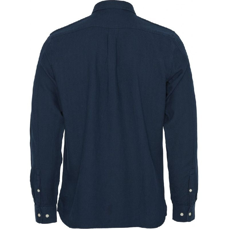Chemise motif pied de poule bleu nuit en lyocell et coton bio - LARCH