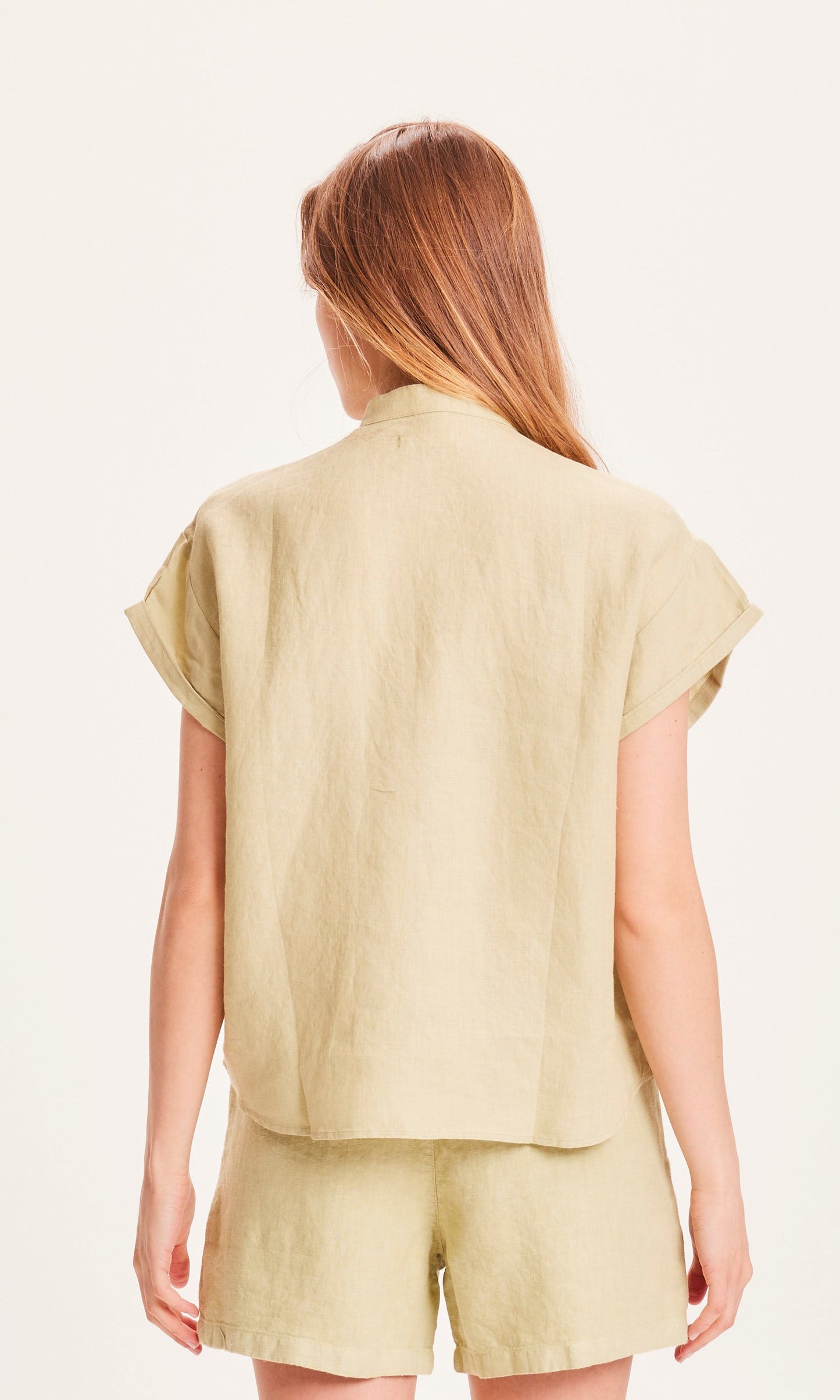 Chemise fluide vert clair en lin bio - ASTER lint