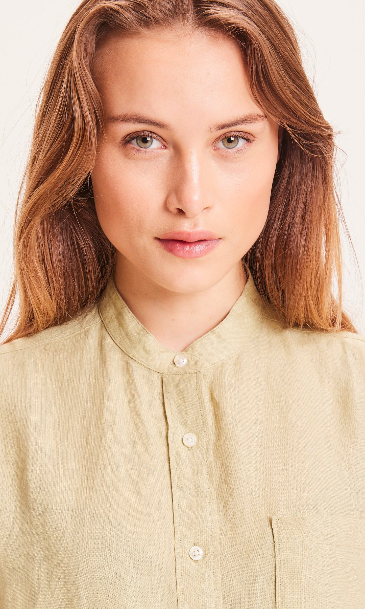 Chemise fluide vert clair en lin bio - ASTER lint