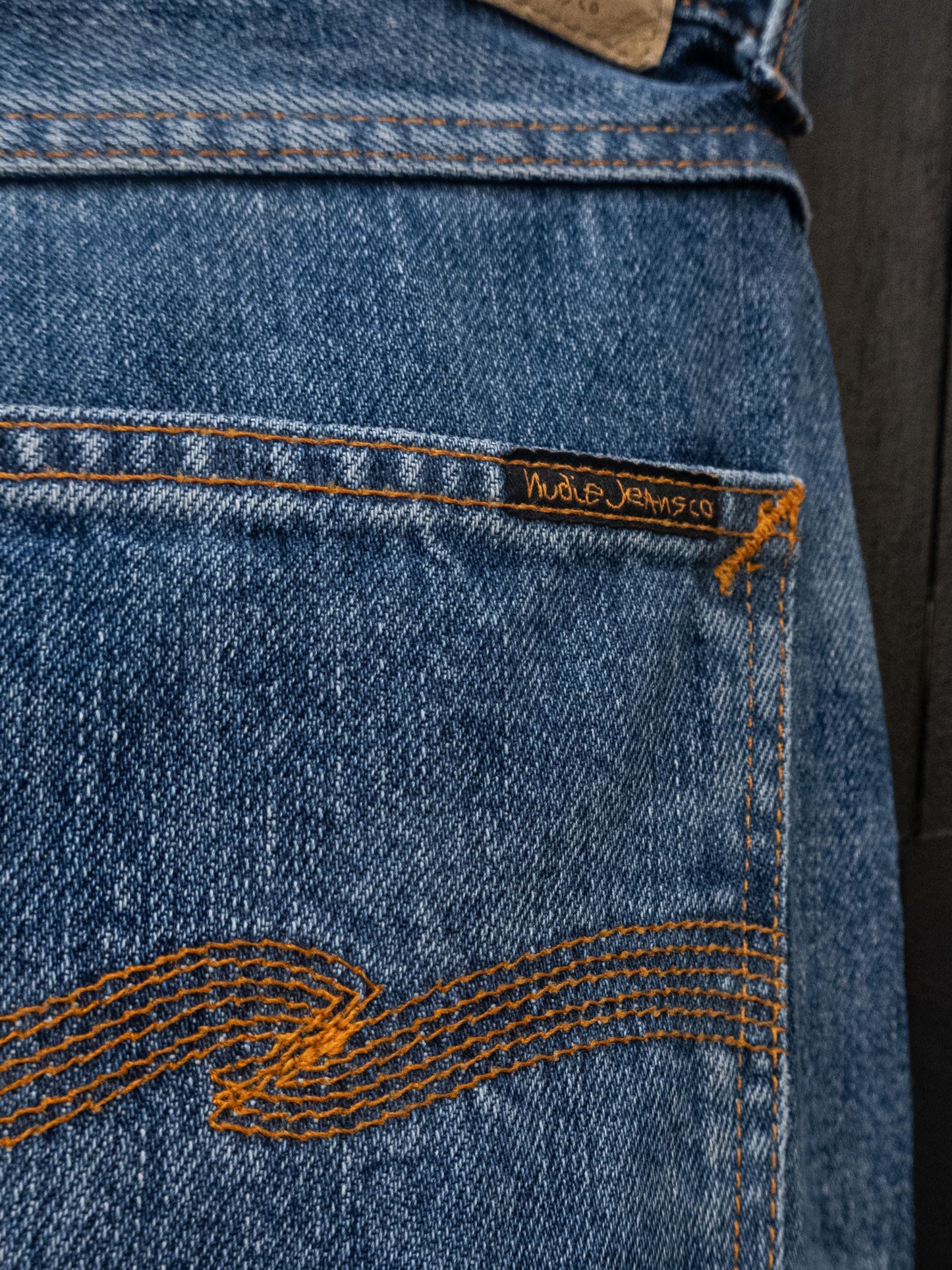 Jean droit en coton bio | bleu "rad rufus raw tracks"