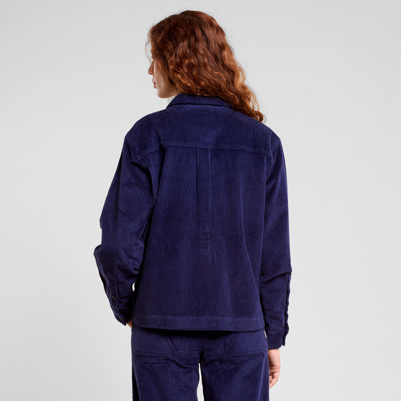 Surchemise velours en coton bio | bleu marine "shirt lima corduroy navy black iris"