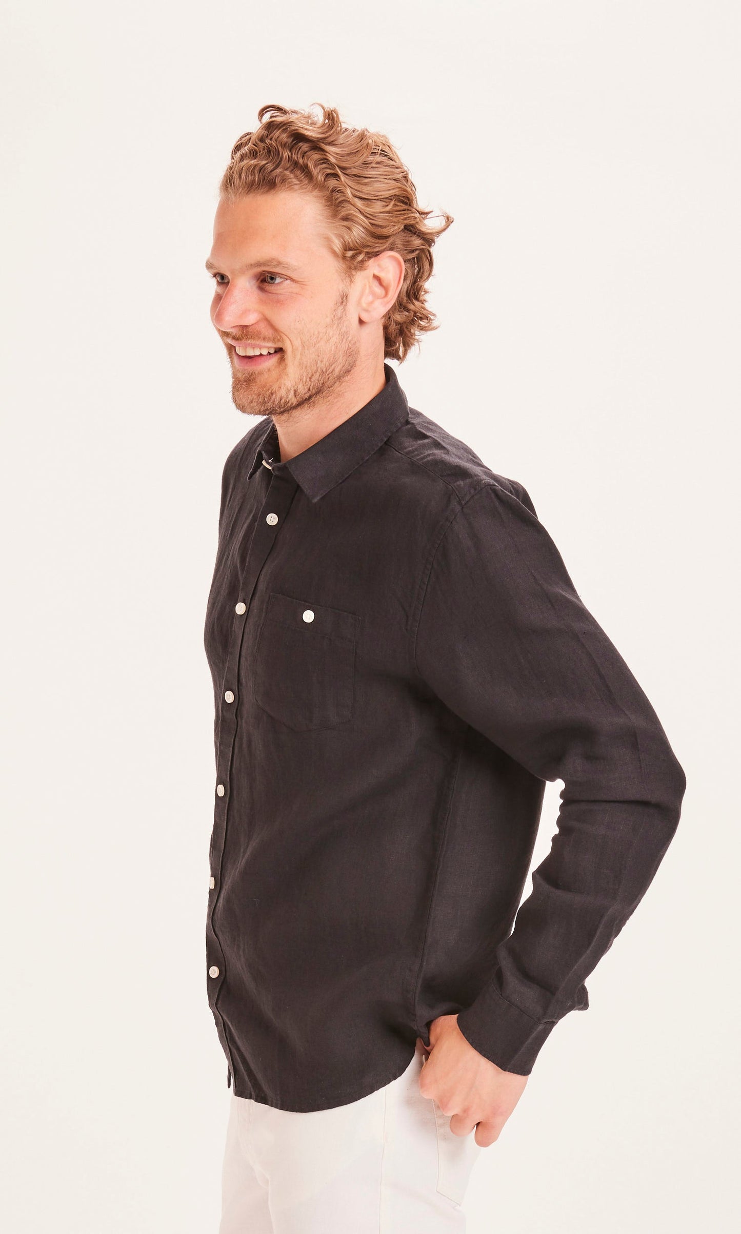 Chemise noire en lin - Larch black jet