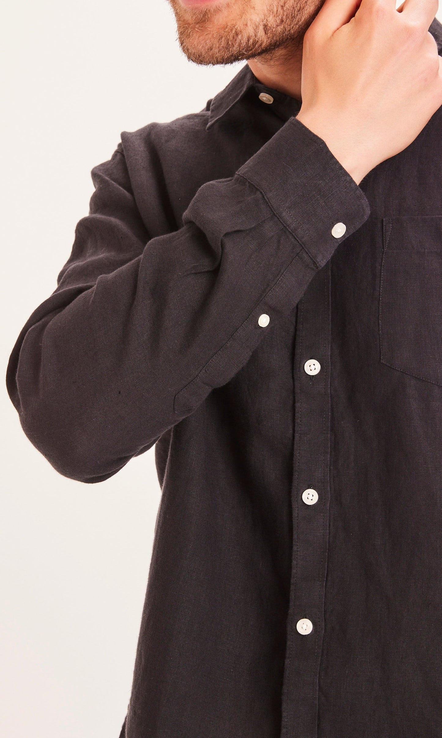 Chemise noire en lin - Larch black jet
