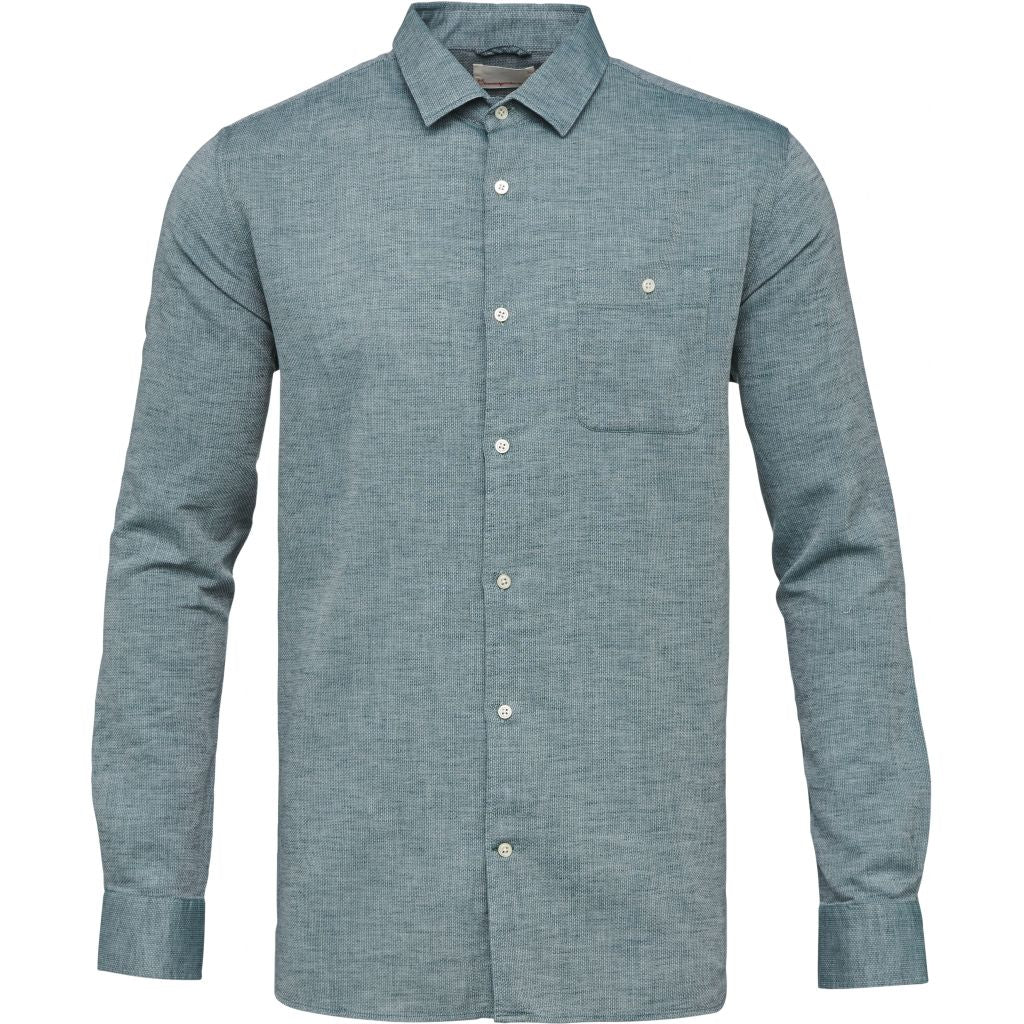 Chemise vert tissé en coton bio et lin - Structured shirt