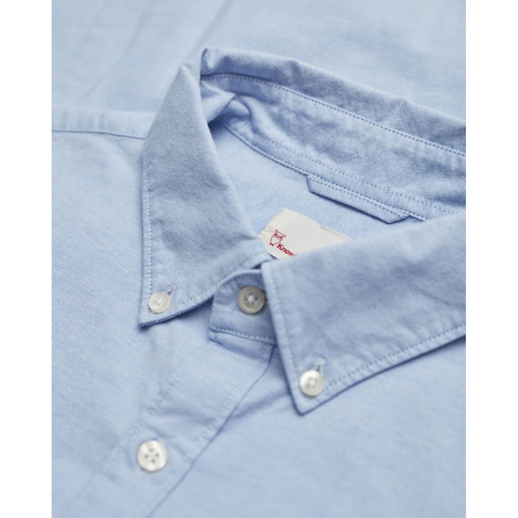Chemise bleu ciel en coton bio - Stretched Oxford