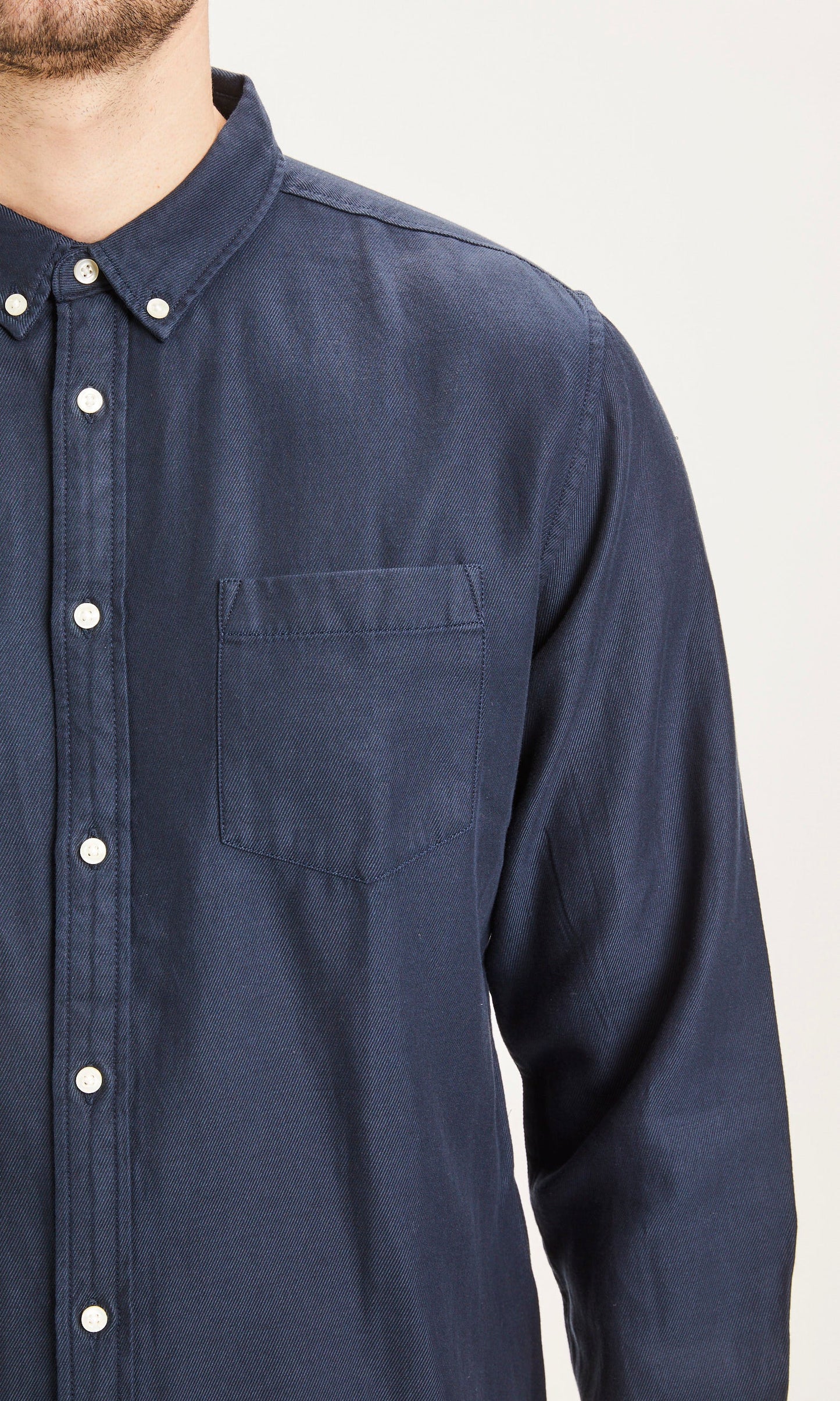 Chemise bleue en tencel et coton bio - LARCH Dark Denim