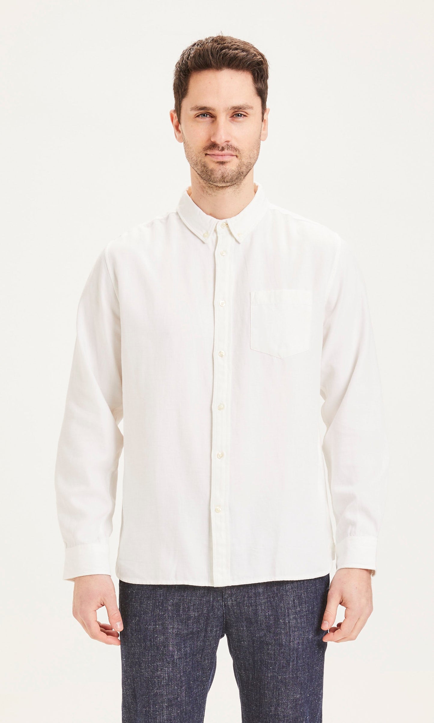 Chemise blanche en tencel et coton bio - Larch bright white