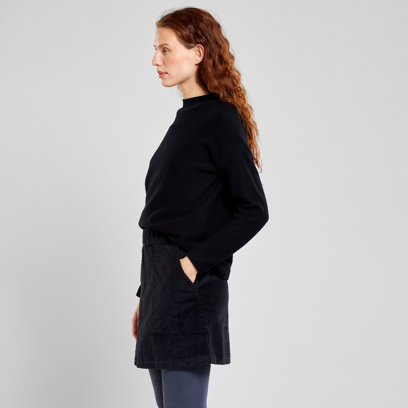 Jupe patineuse velours en coton bio | noir "skirt majorna corduroy black"
