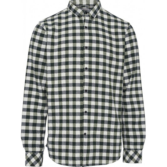 Chemise à carreaux vert forêt flanelle en coton bio