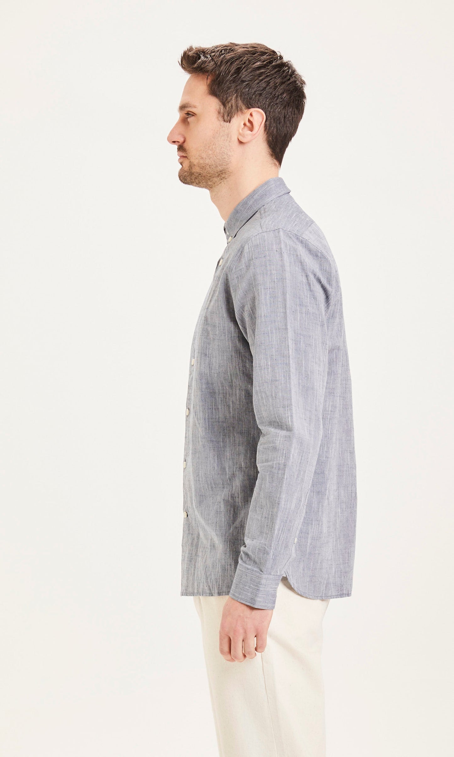 Chemise bleu nuit en lin - Larch total eclipse