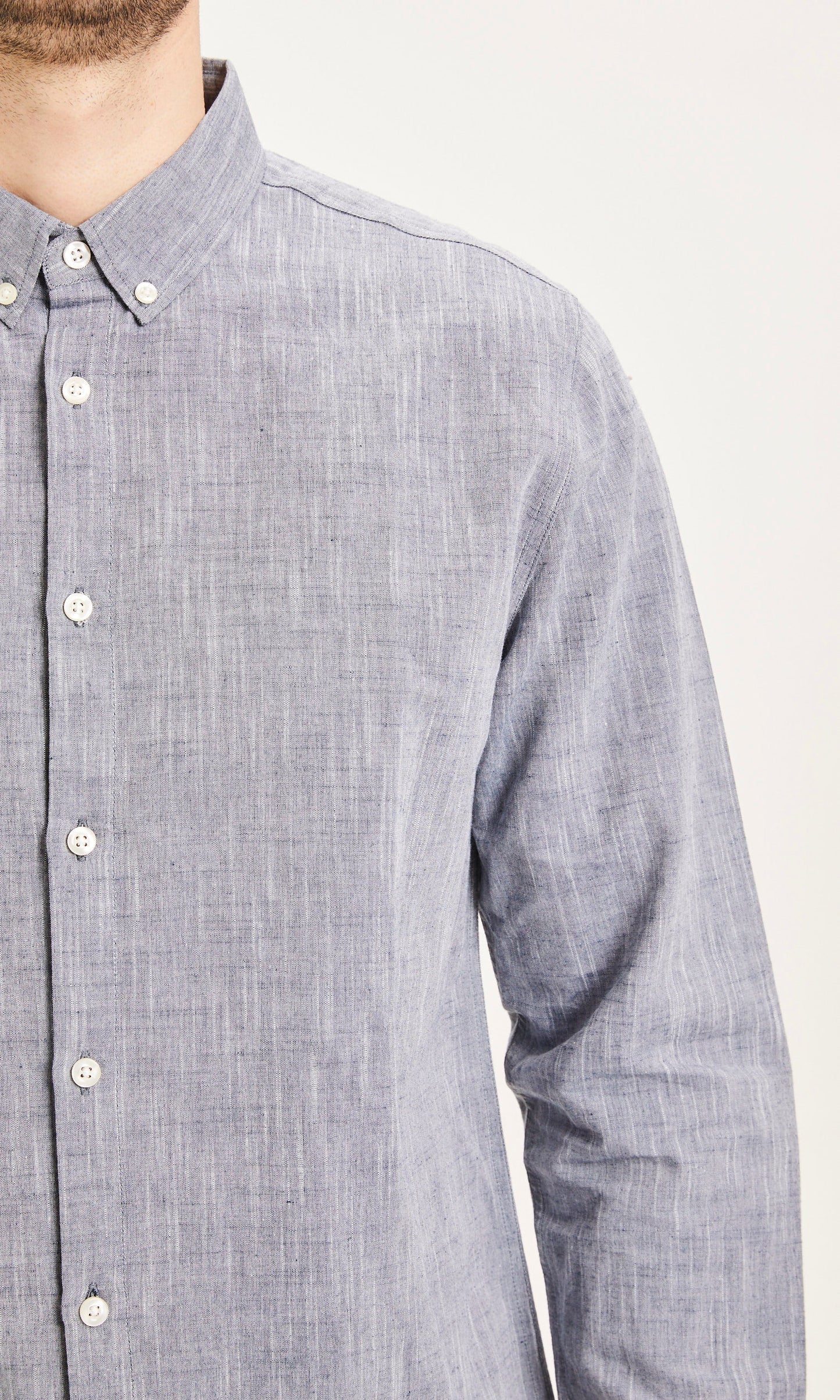 Chemise bleu nuit en lin - Larch total eclipse