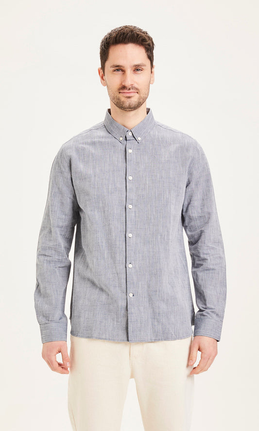 Chemise bleu nuit en lin - Larch total eclipse