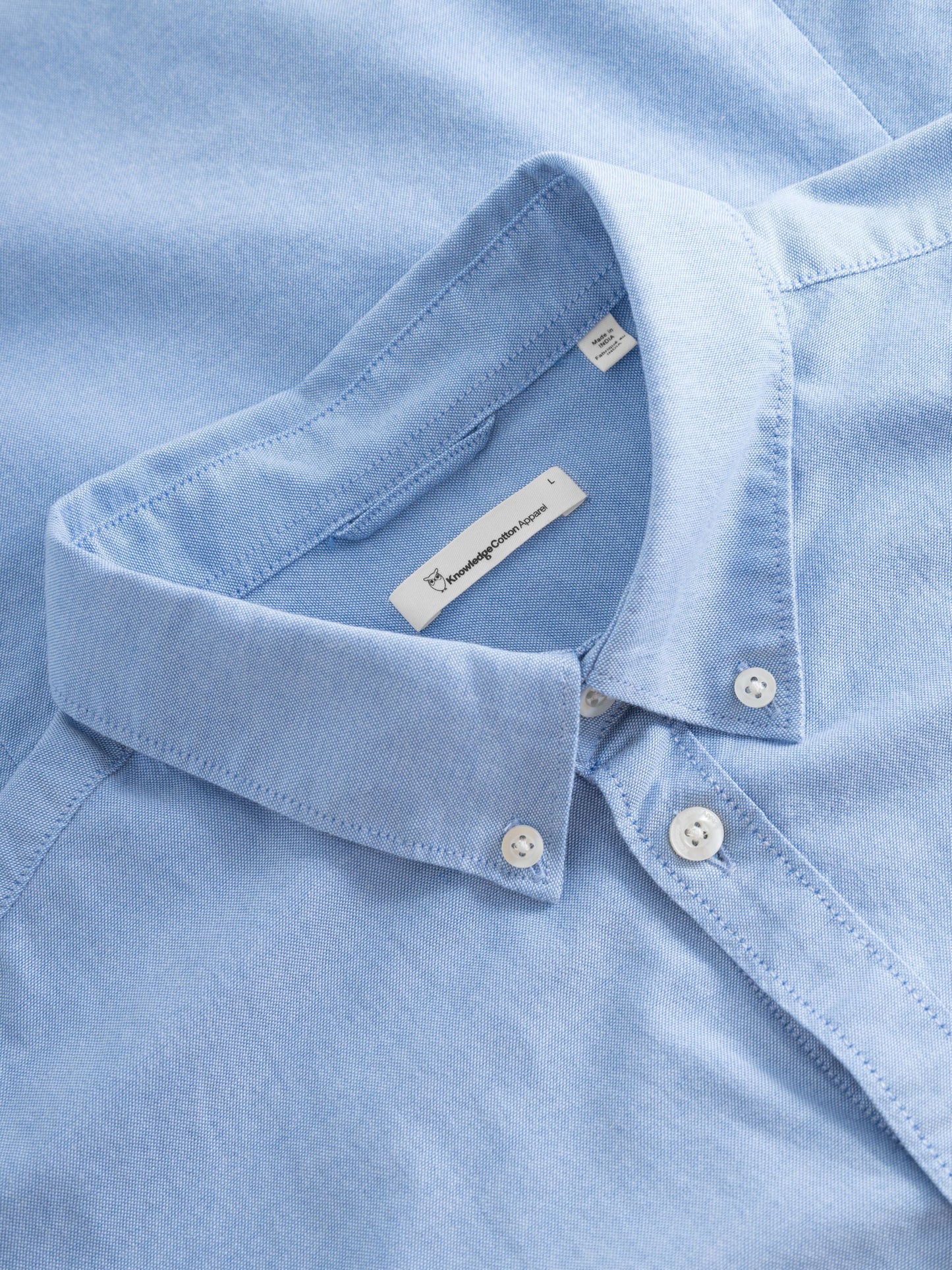 Chemise avec logo en coton bio | Bleu clair "costom tailored oxford shirt lapis blue"