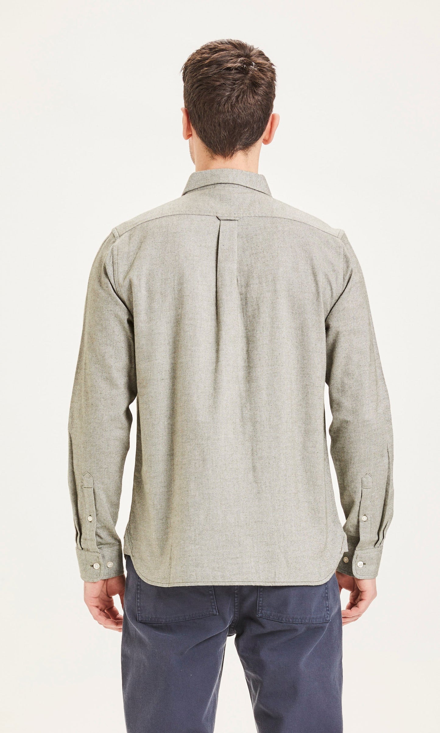 Chemise verte clair en flanelle de coton bio - Larch forrest night