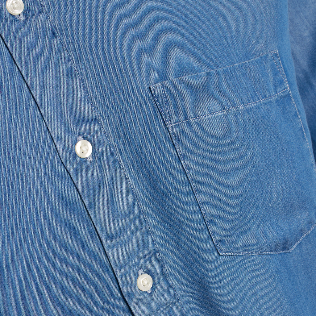 Chemise droite bleu effet jean en Tencel - Elder