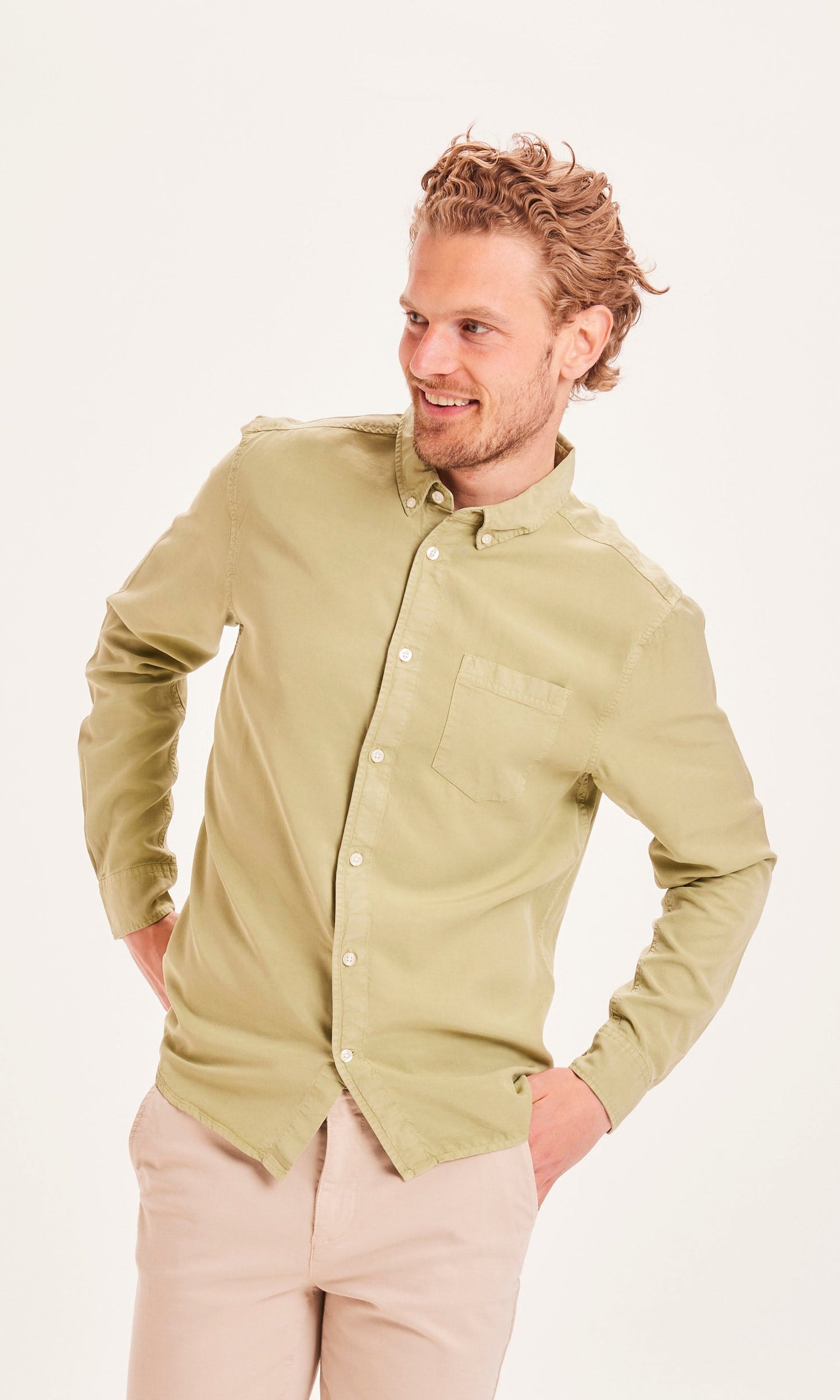 Chemise vert-sauge en Tencel - LARCH Tencel sage