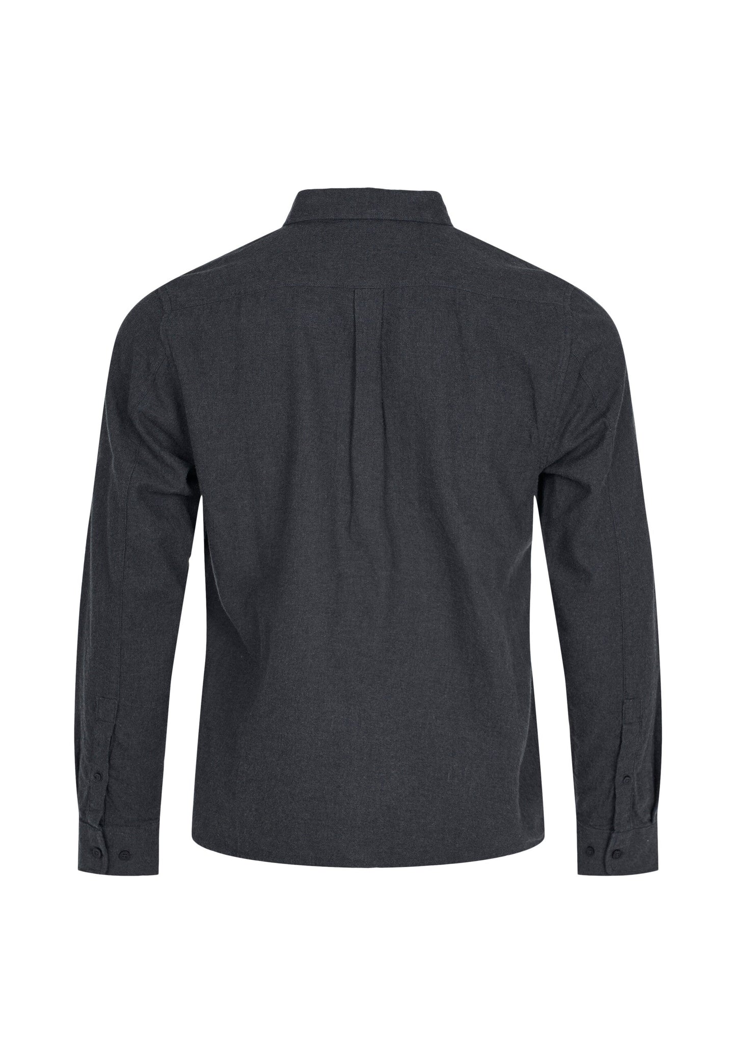 Chemise en flanelle gris foncé de coton bio - custom fit shirt total eclipse