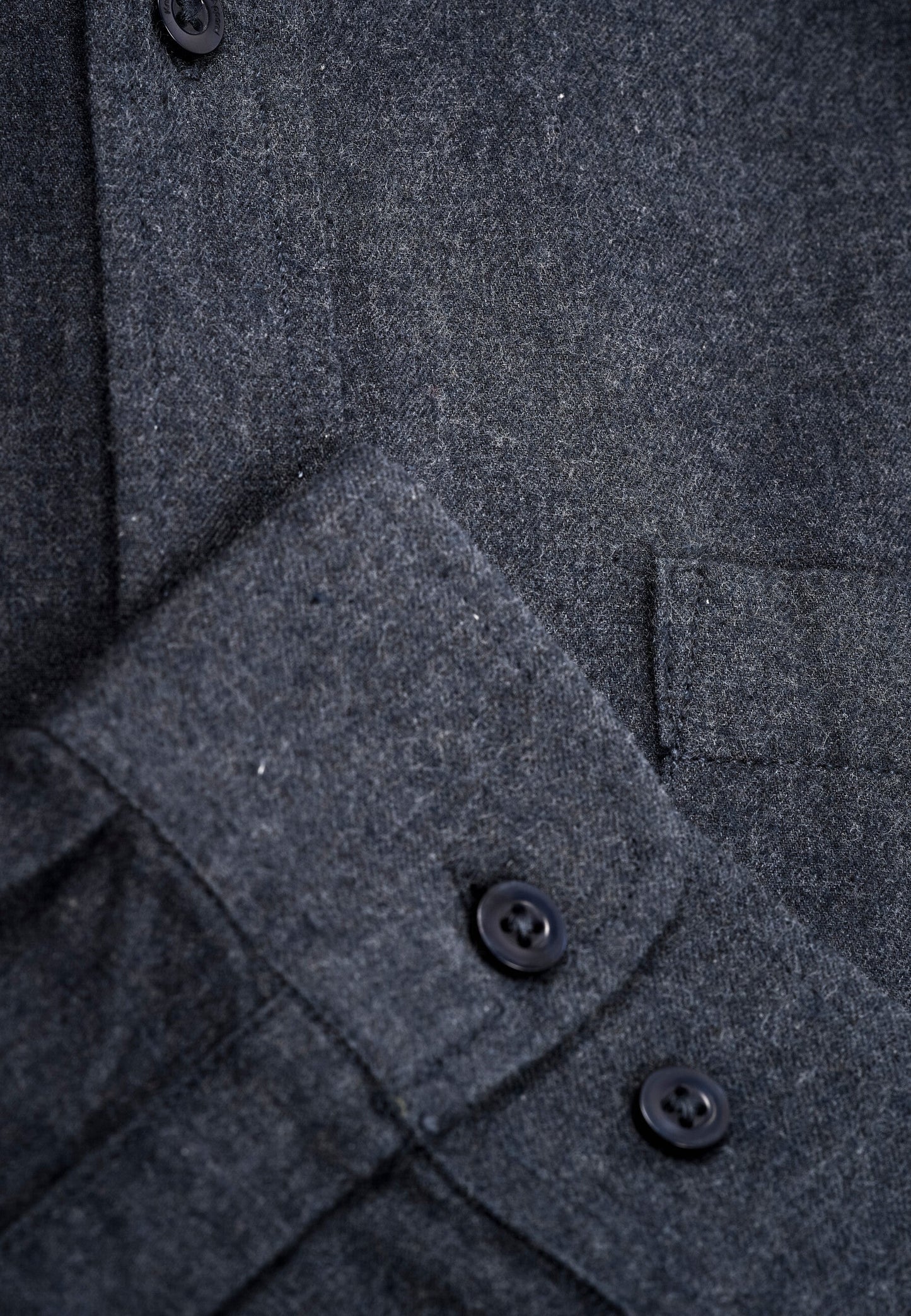 Chemise en flanelle gris foncé de coton bio - custom fit shirt total eclipse