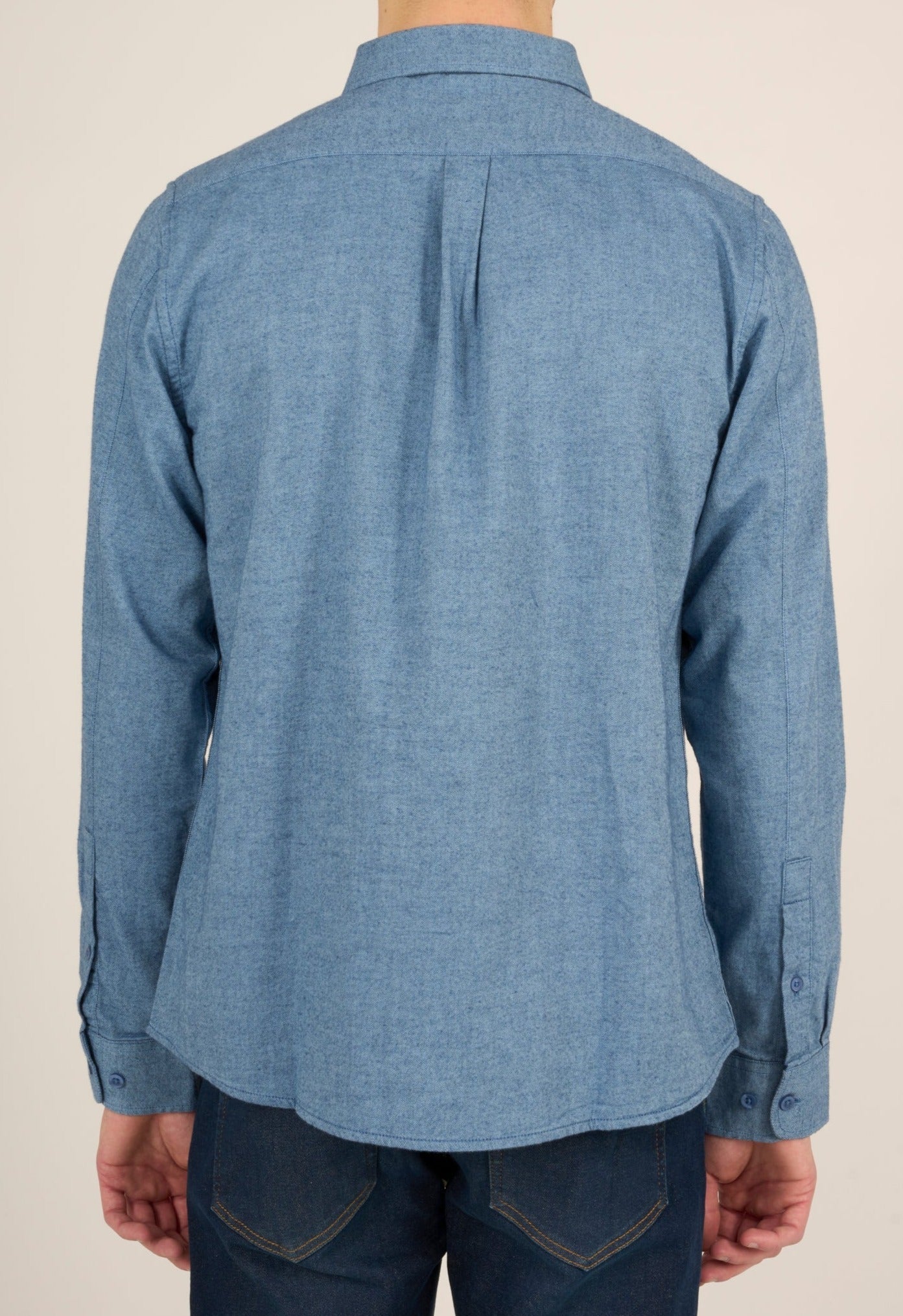 Chemise flanelle bleue en coton bio