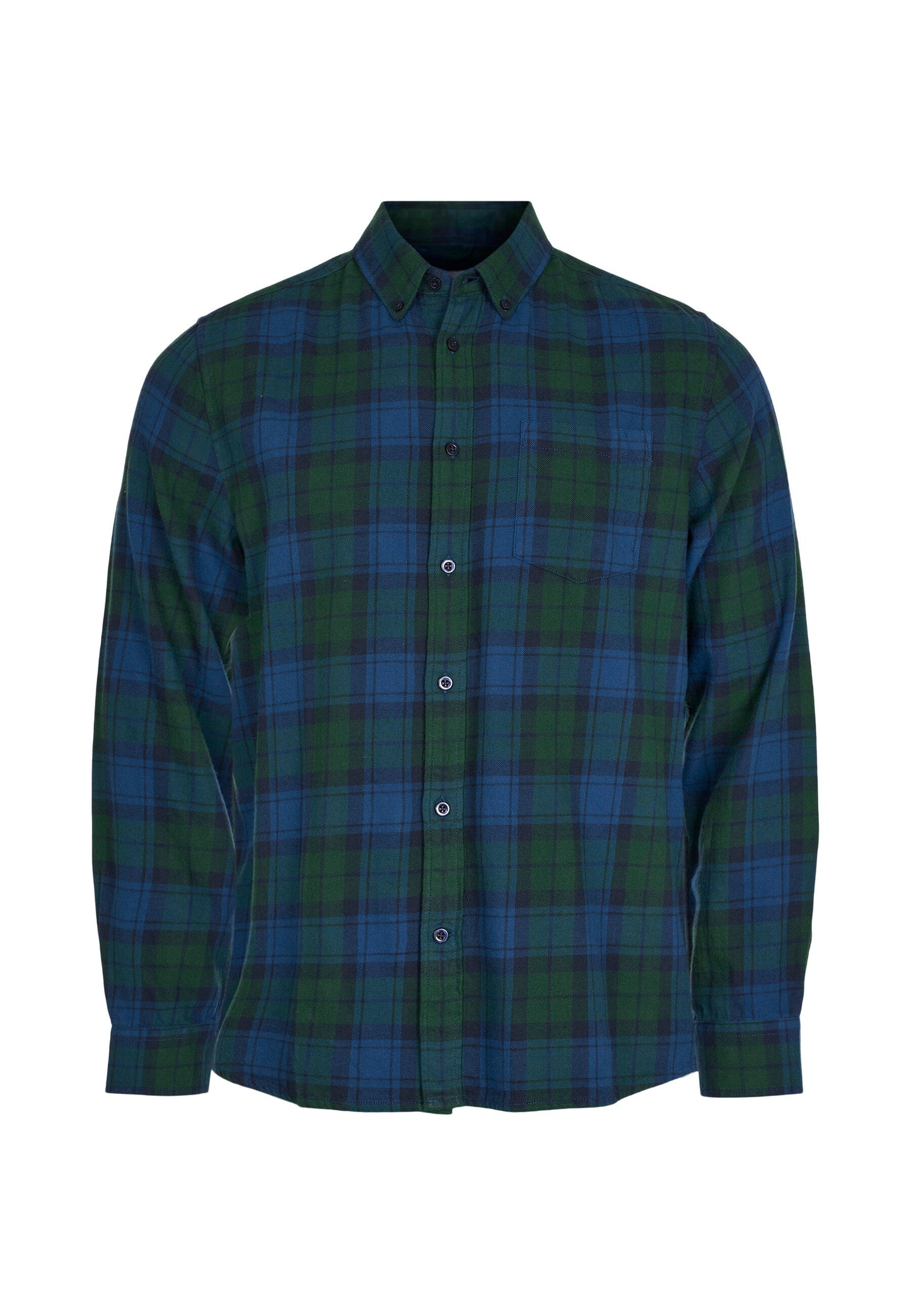 Chemise à carreaux flanelle légère en coton bio -custom fit shirt trekking green