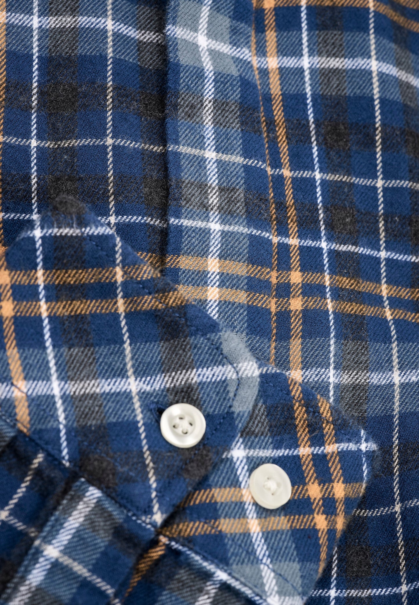 Chemise décontractée carreaux flanelle en coton bio - big checked flannel estate blue