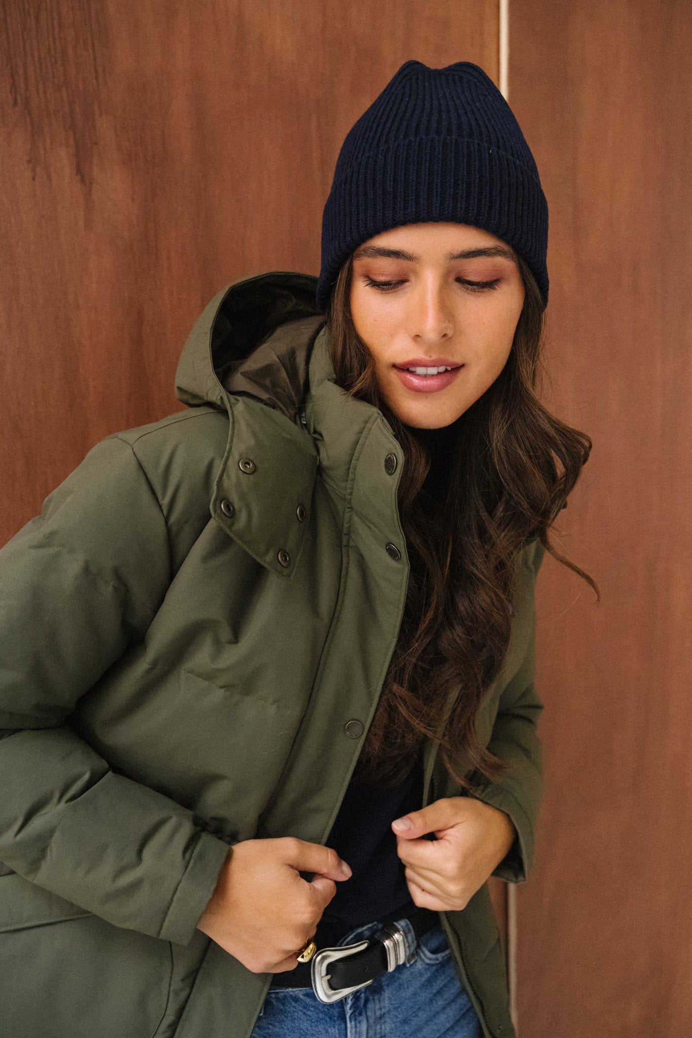 Parka en matières recyclées | kaki "downdrift parka - bsng"