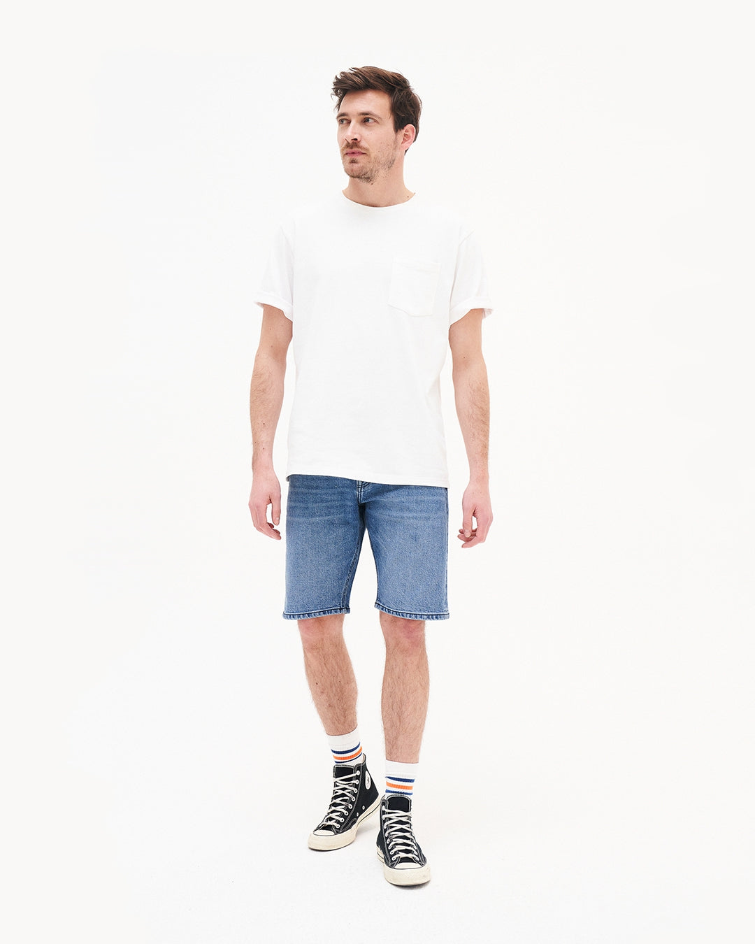 Short en jean en coton bio | Bleu délavé "jeff denim short light blue"