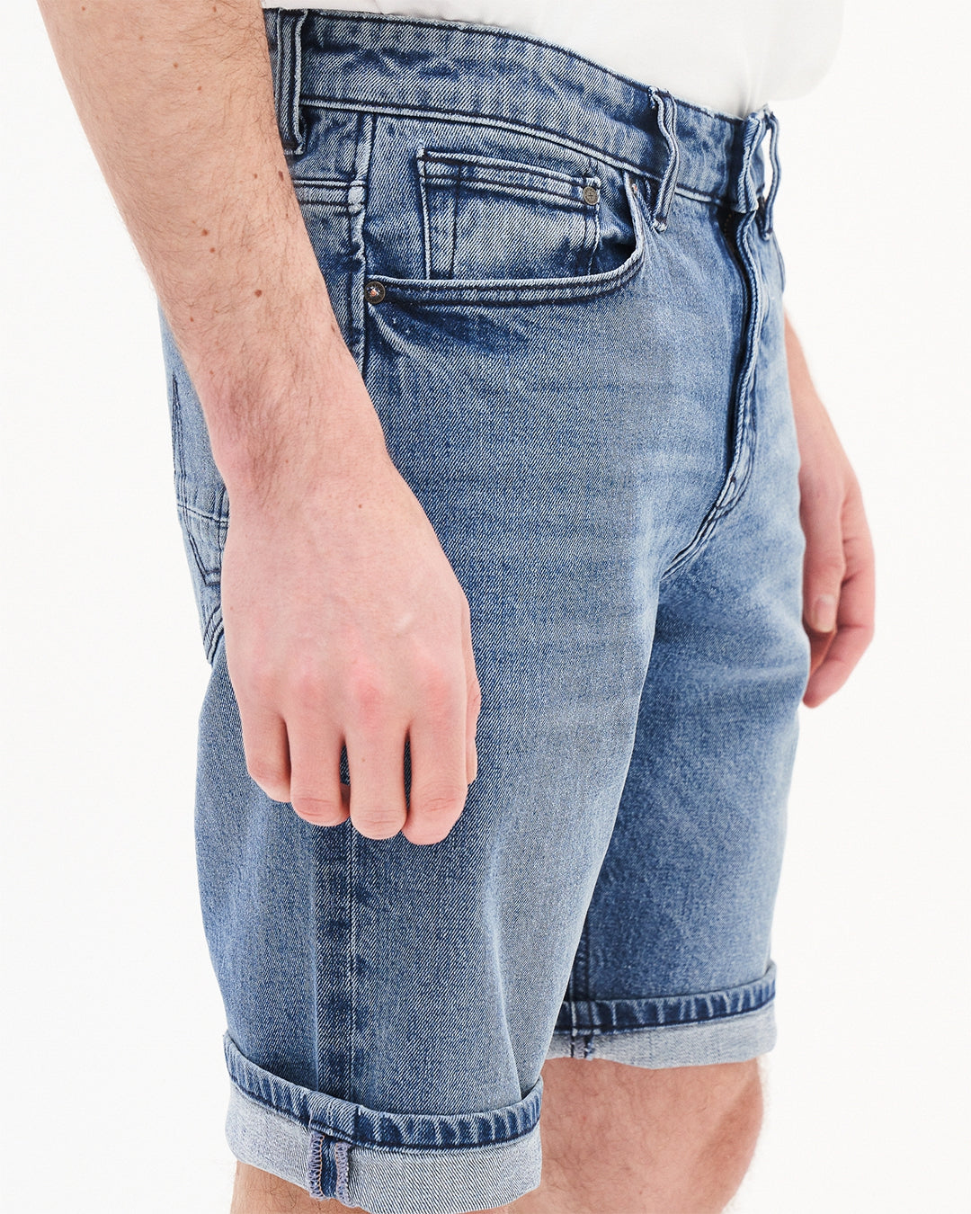 Short en jean en coton bio | Bleu délavé "jeff denim short light blue"