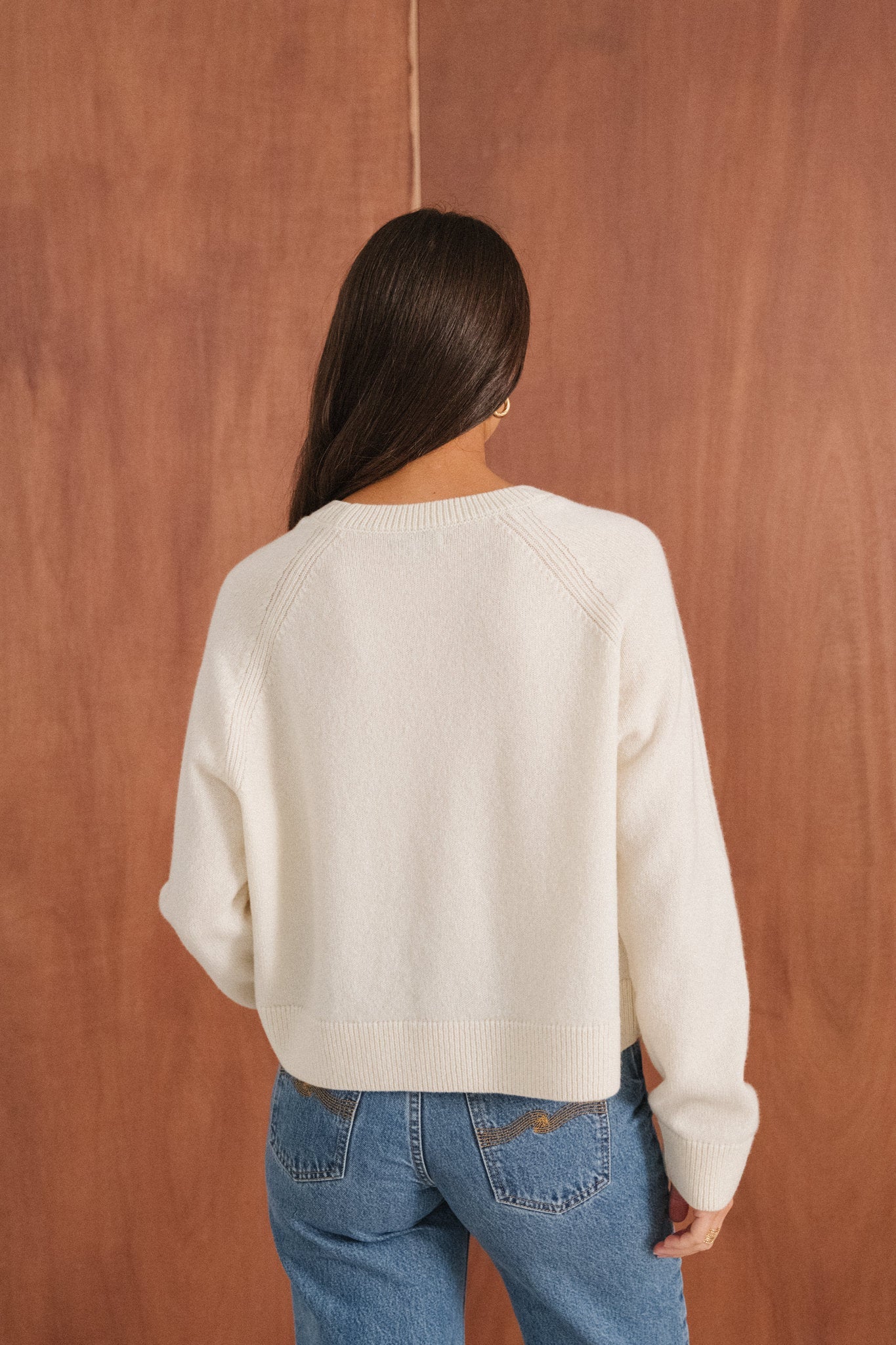 Pull boxy en laine mérinos recyclée | écru