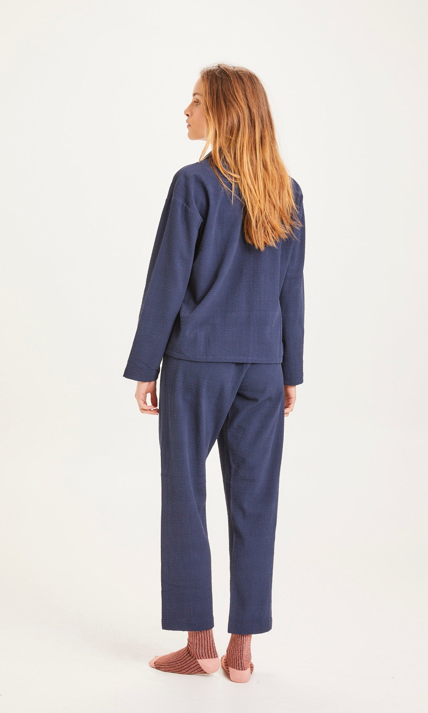 Ensemble de pyjama marine en coton bio - total eclipse