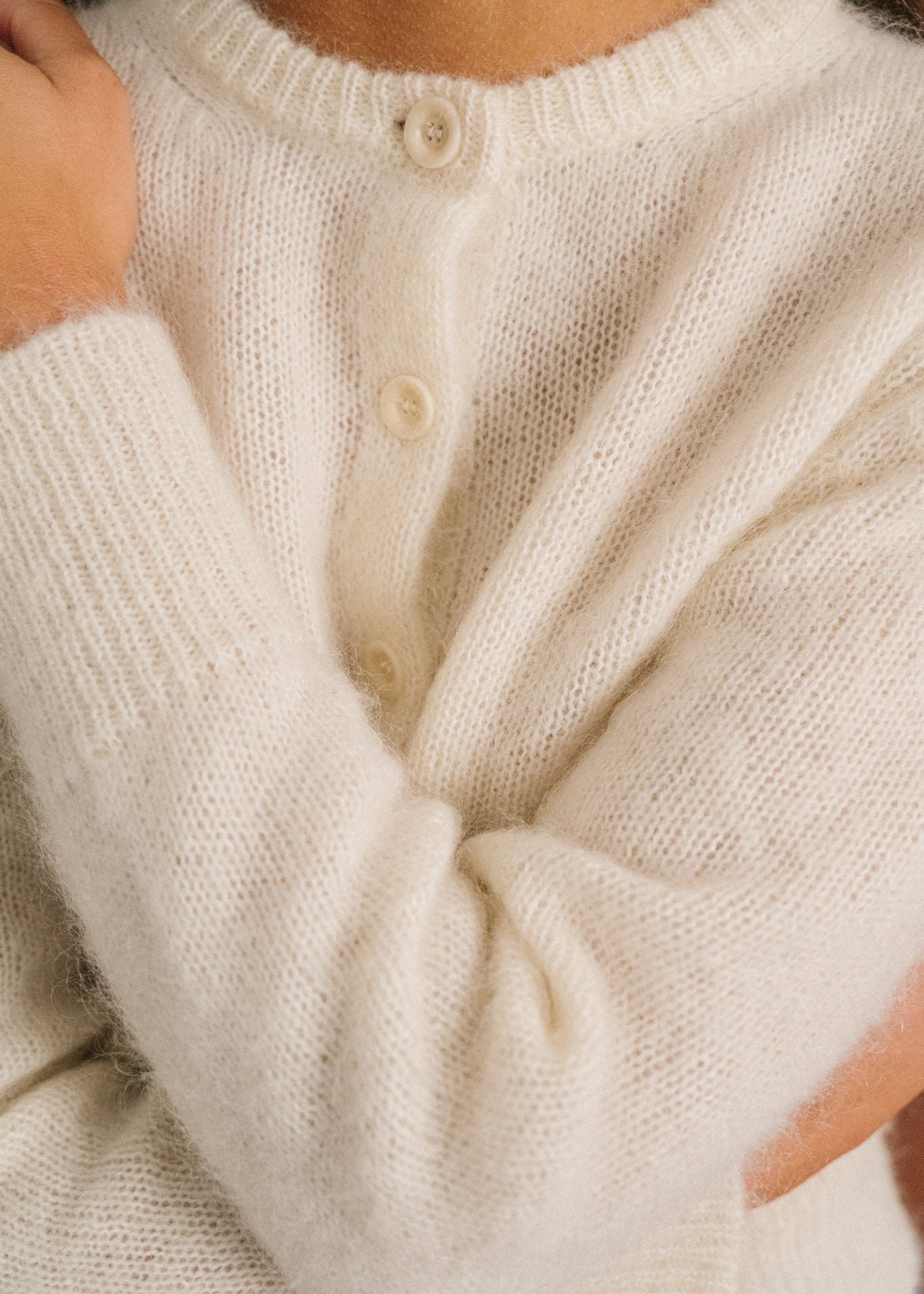 Gilet en mohair certifié | écru "Grace"