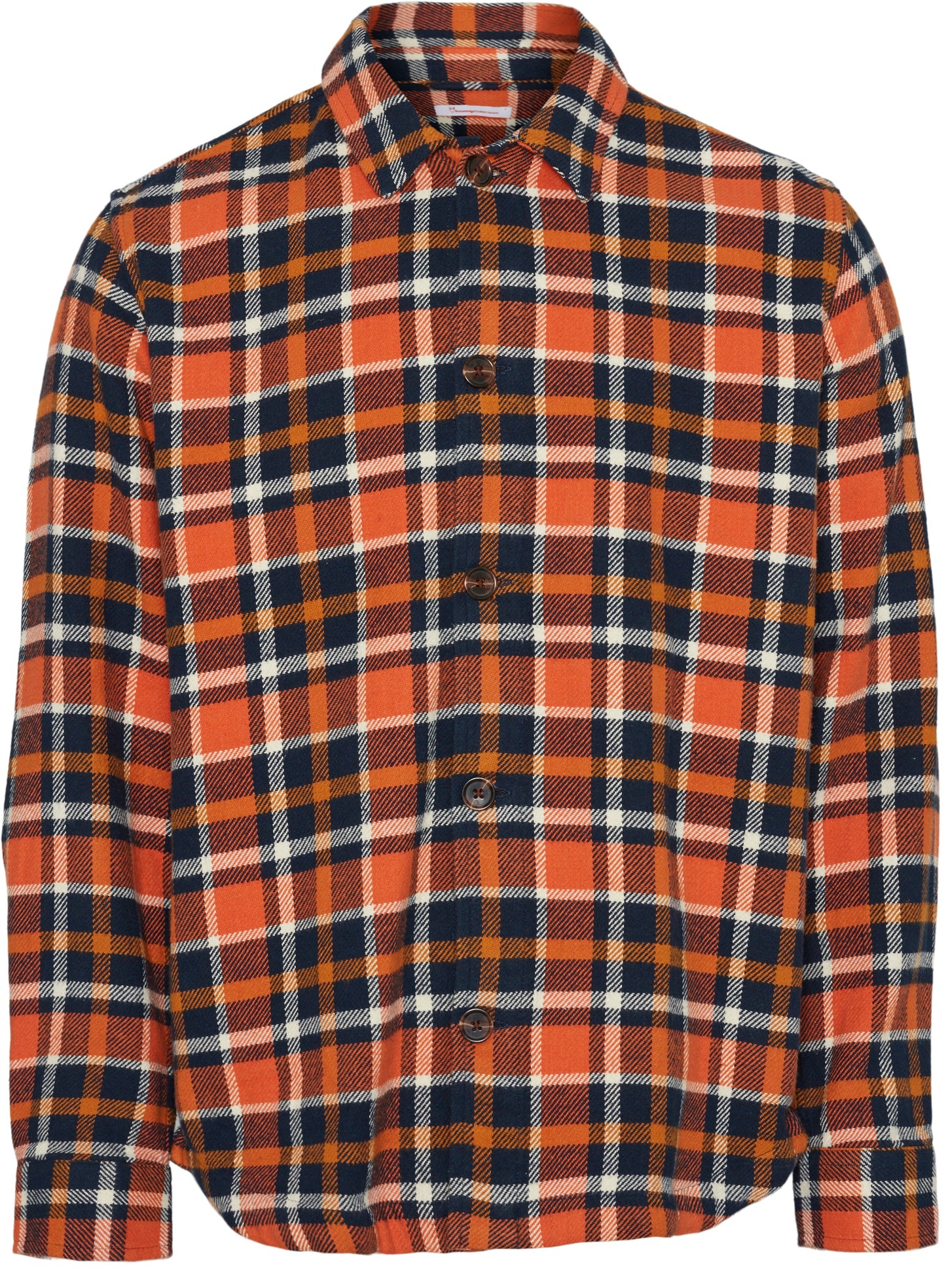 Surchemise à carreaux orange et marron en coton bio - PINE