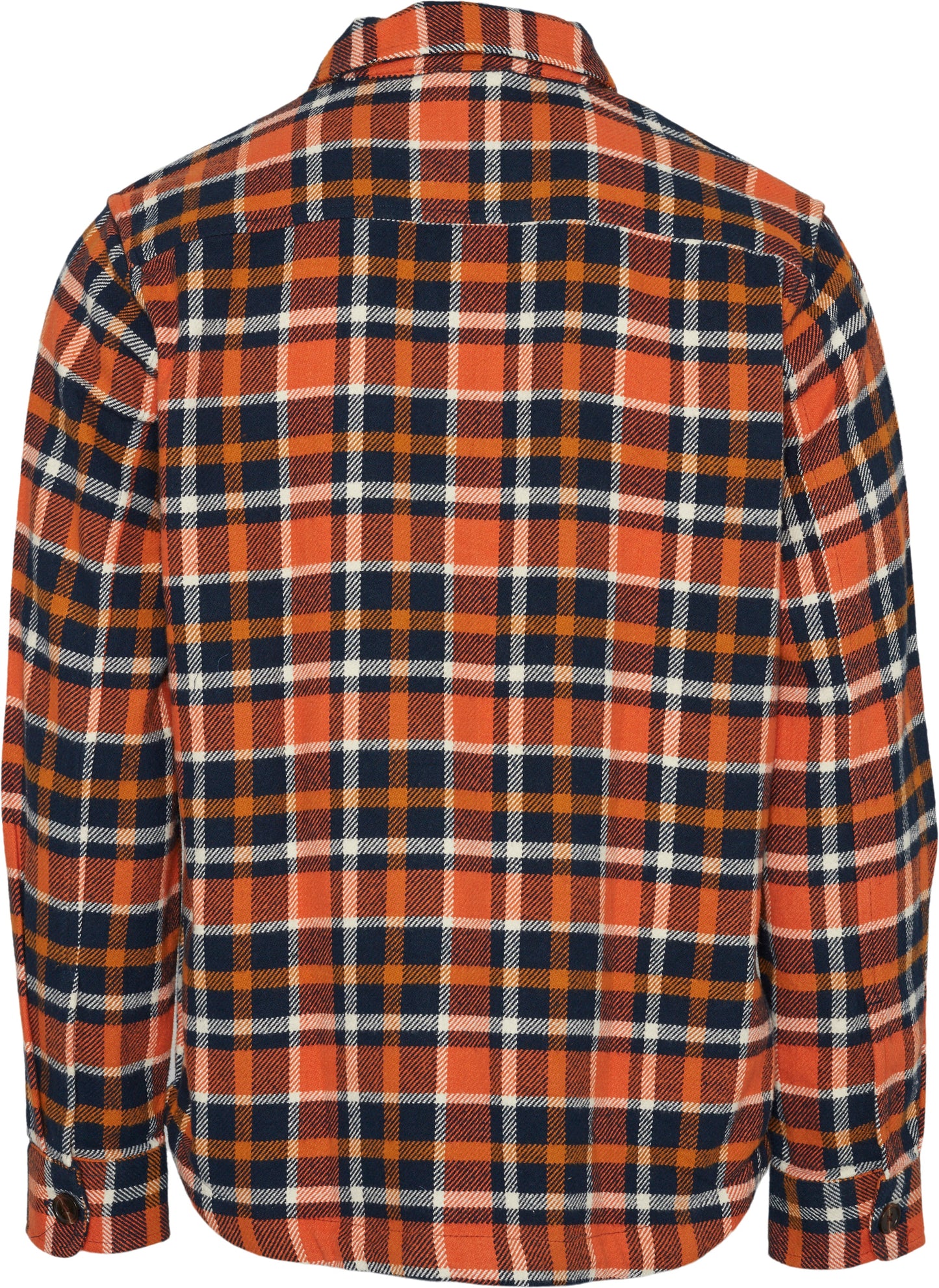 Surchemise à carreaux orange et marron en coton bio - PINE