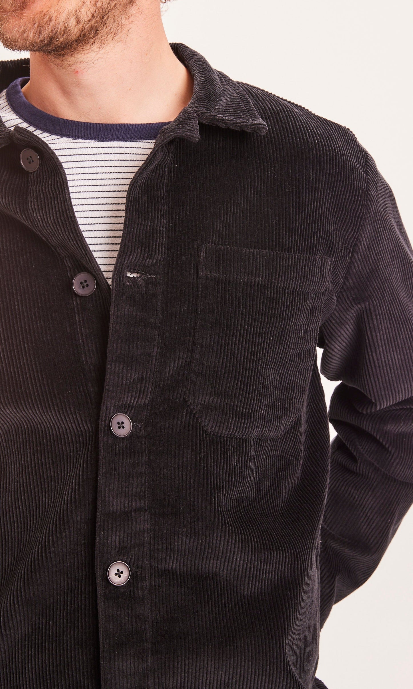 Veste noire en velours de coton bio - Pine Black Jet