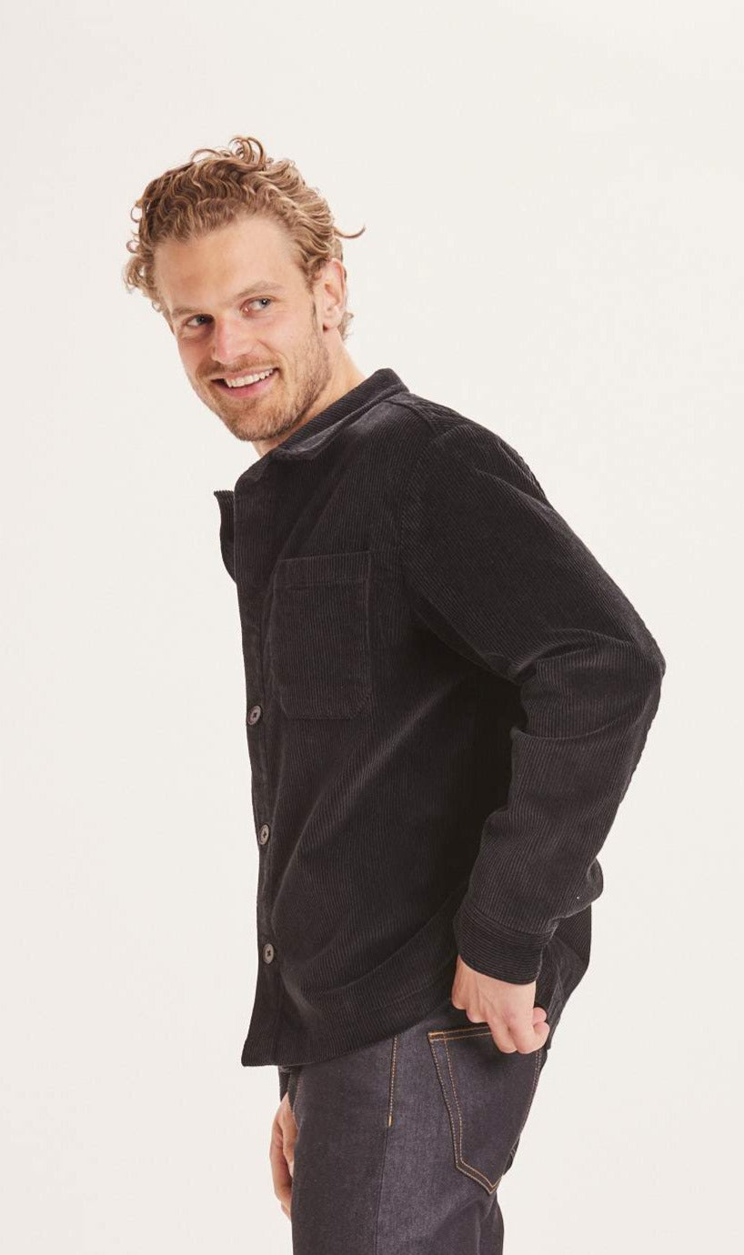 Veste noire en velours de coton bio - Pine Black Jet