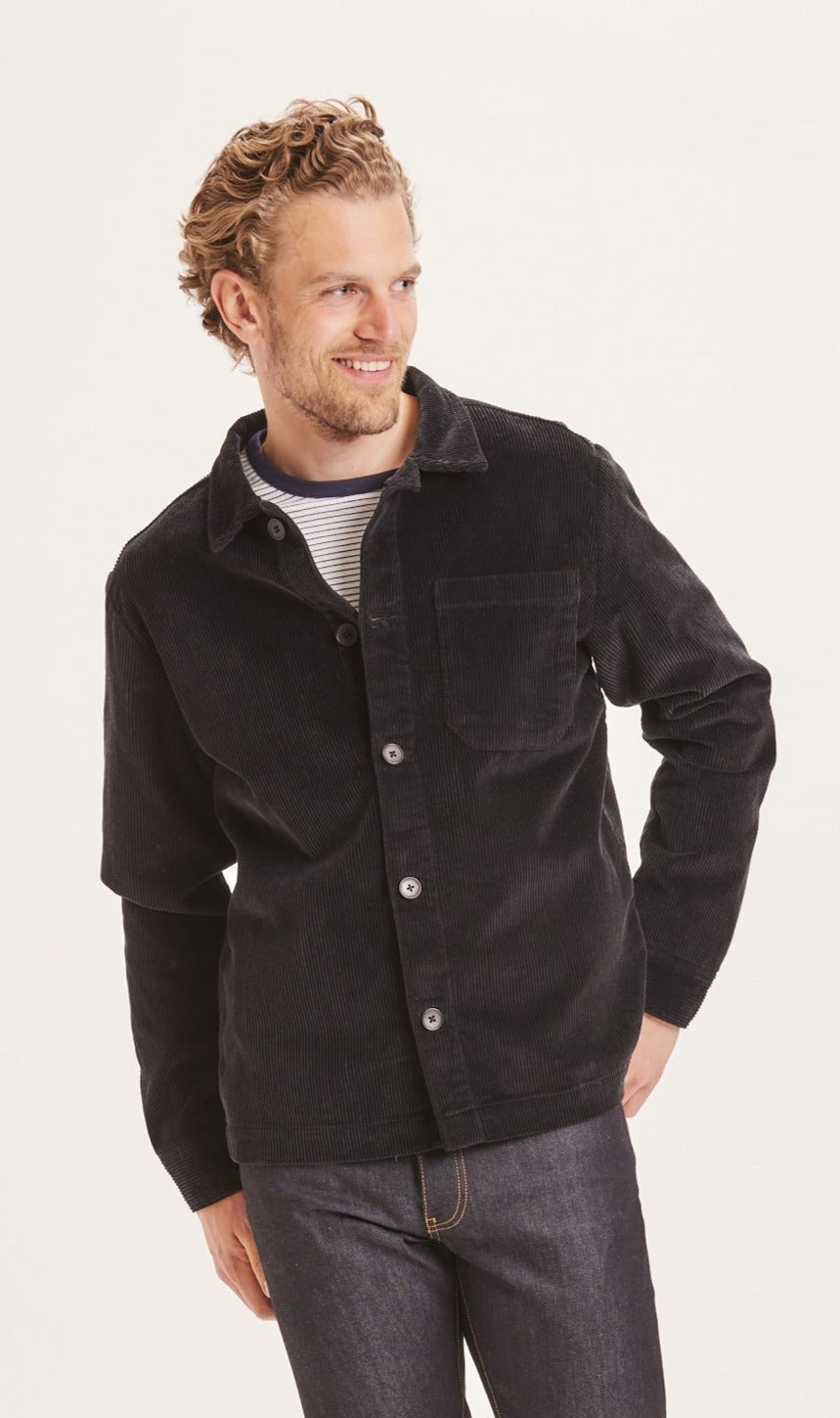 Veste noire en velours de coton bio - Pine Black Jet
