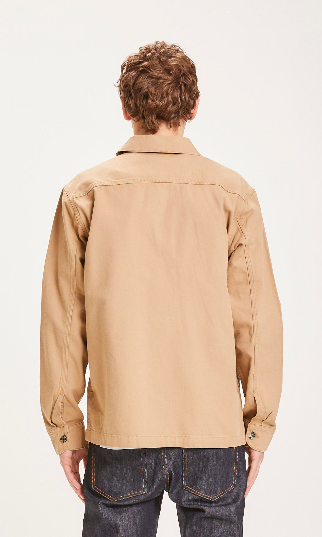 Veste de travail beige en twill de coton bio - Pine Kelp