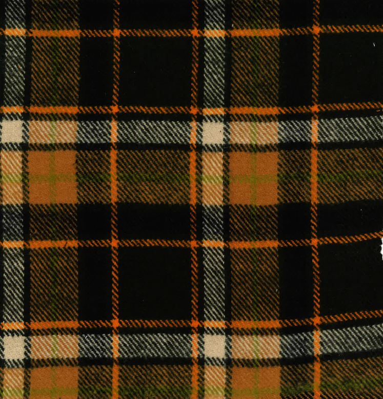 Surchemise épaisse flanelle orange à carreaux en coton bio - big checked heavy flannel forrest night