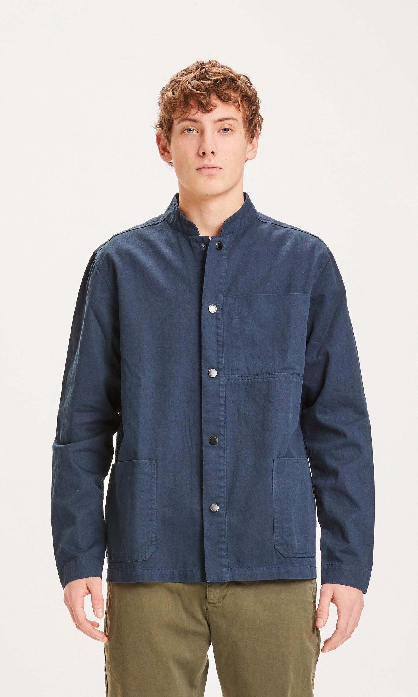 Veste de travail bleue en twill de coton bio - pine twill total eclipse
